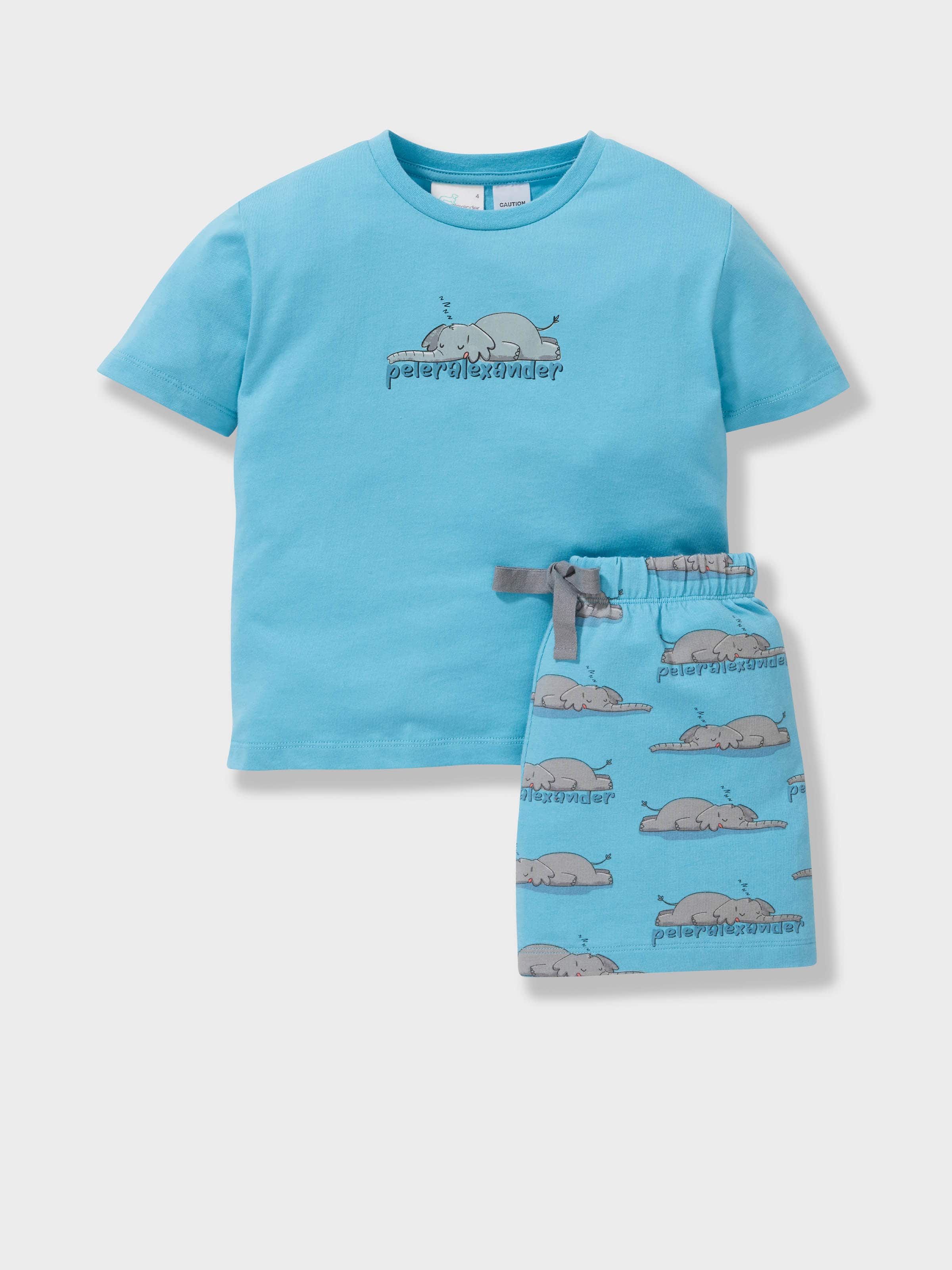 Jnr Boys Sleeping Elephants Short Pj Set