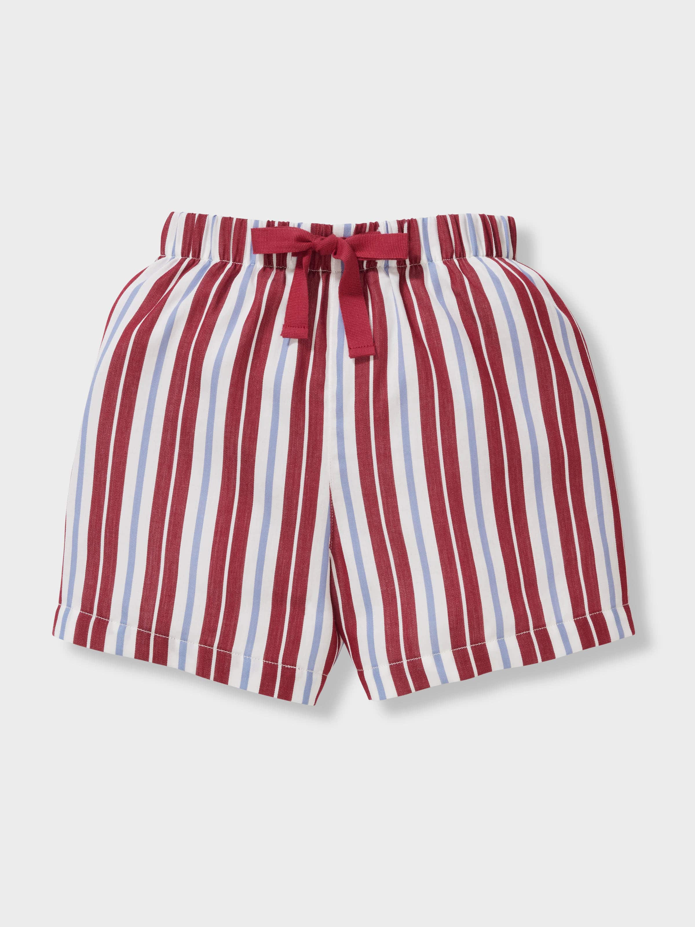 Jnr Boys 100% Cotton Classic Stripes Short Pj Set