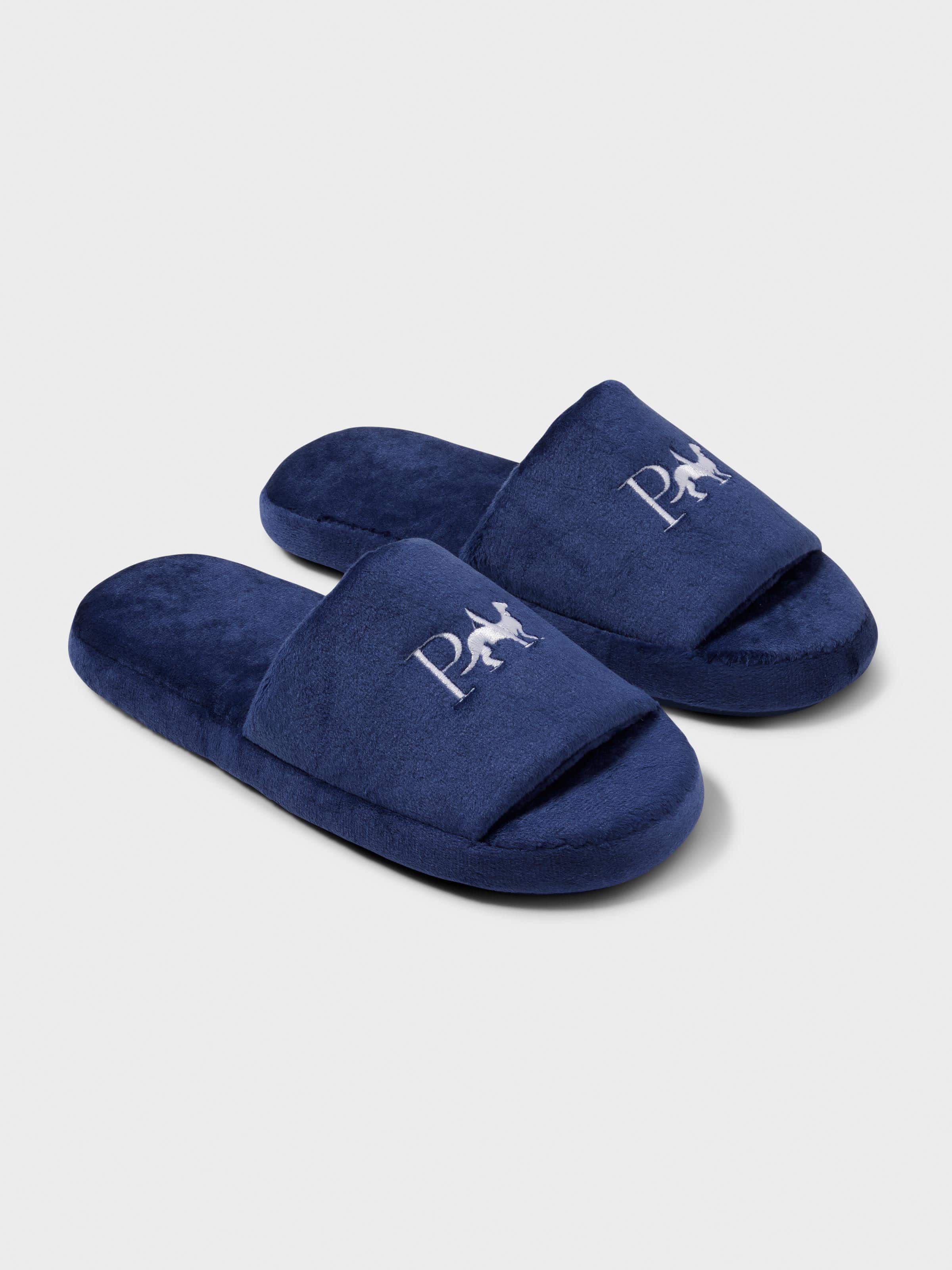 Kids Navy Plush Toweling Slide
