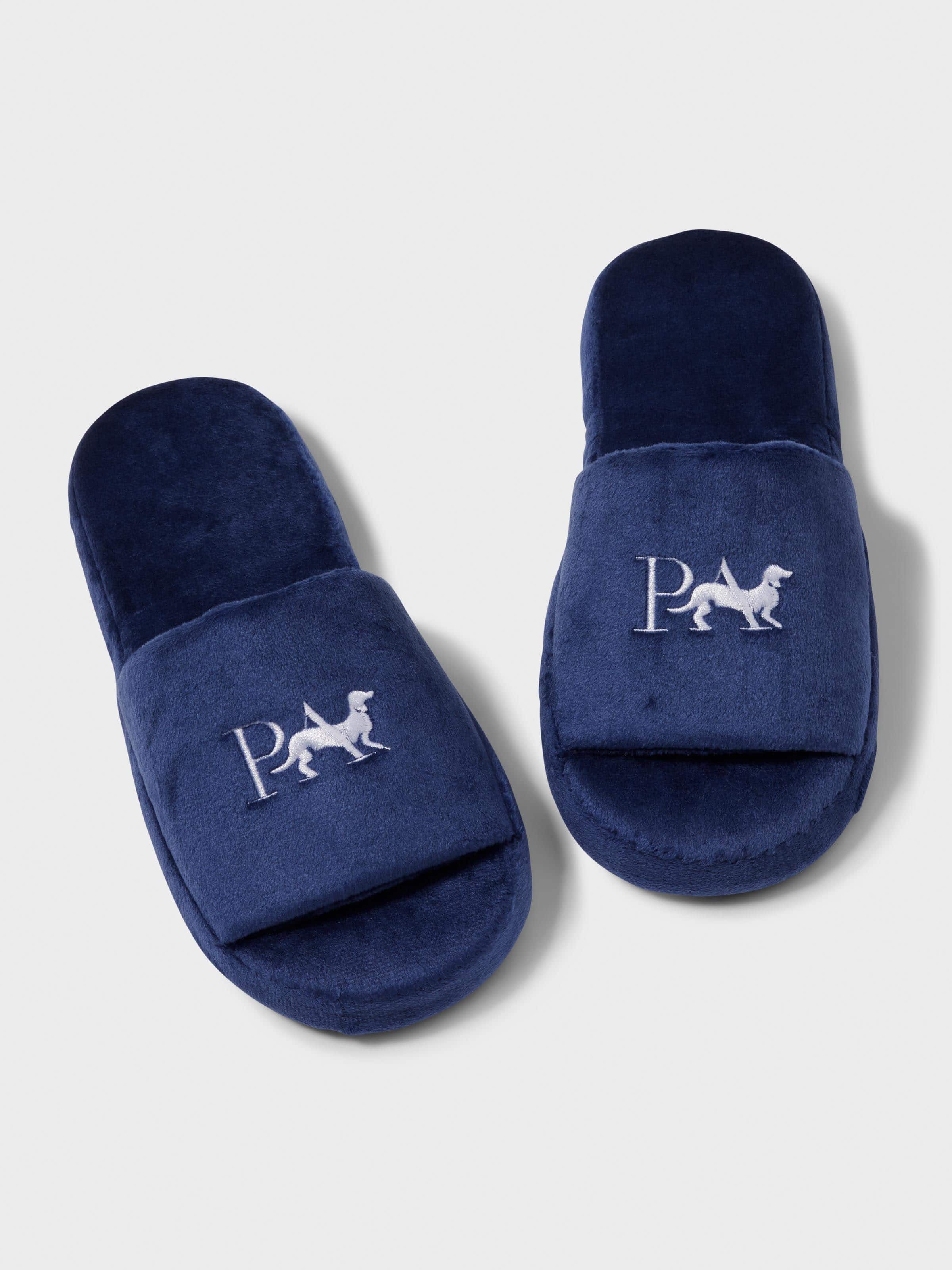 Kids Navy Plush Toweling Slide