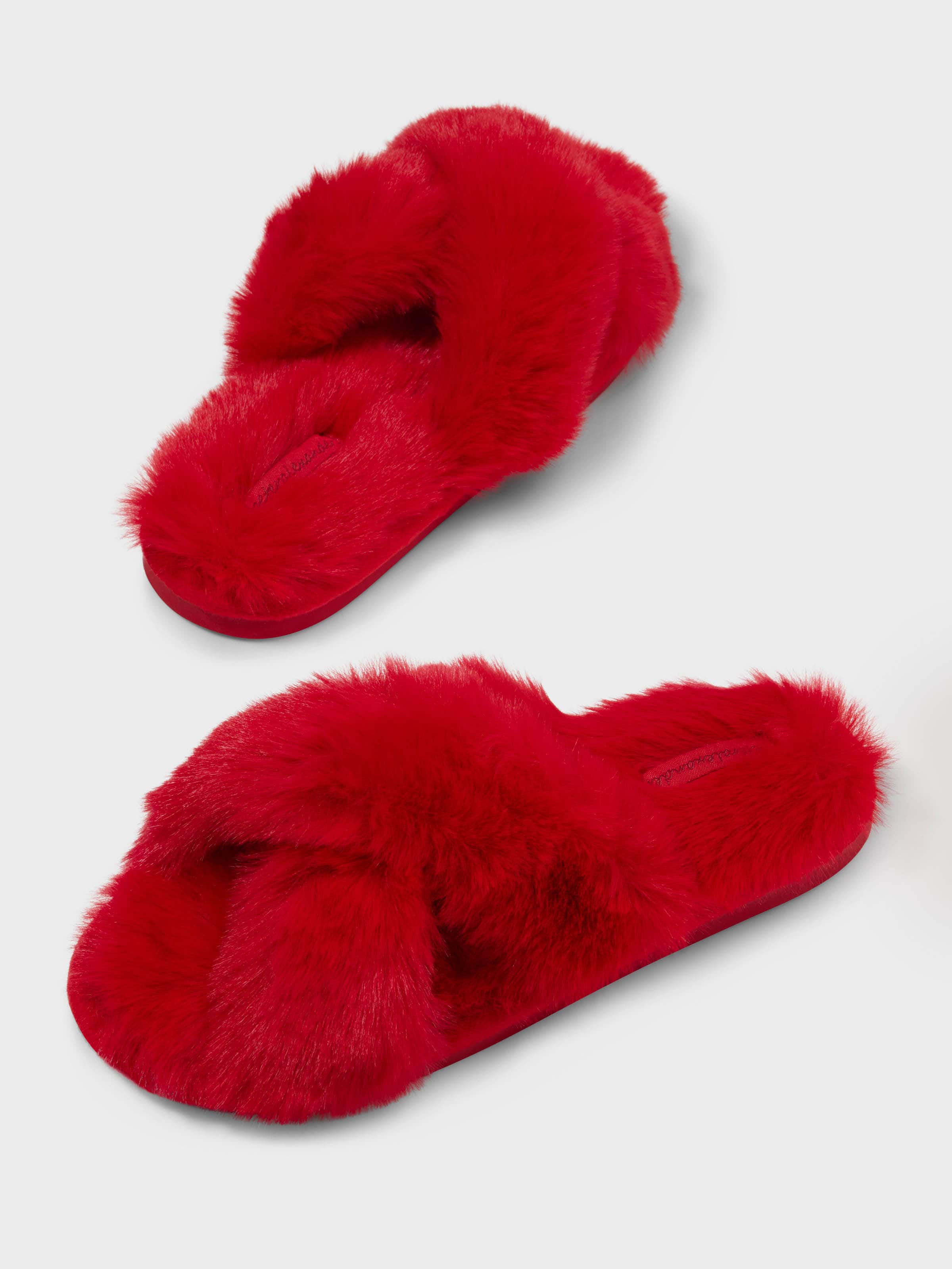 Red Luxe Cross Over Slides
