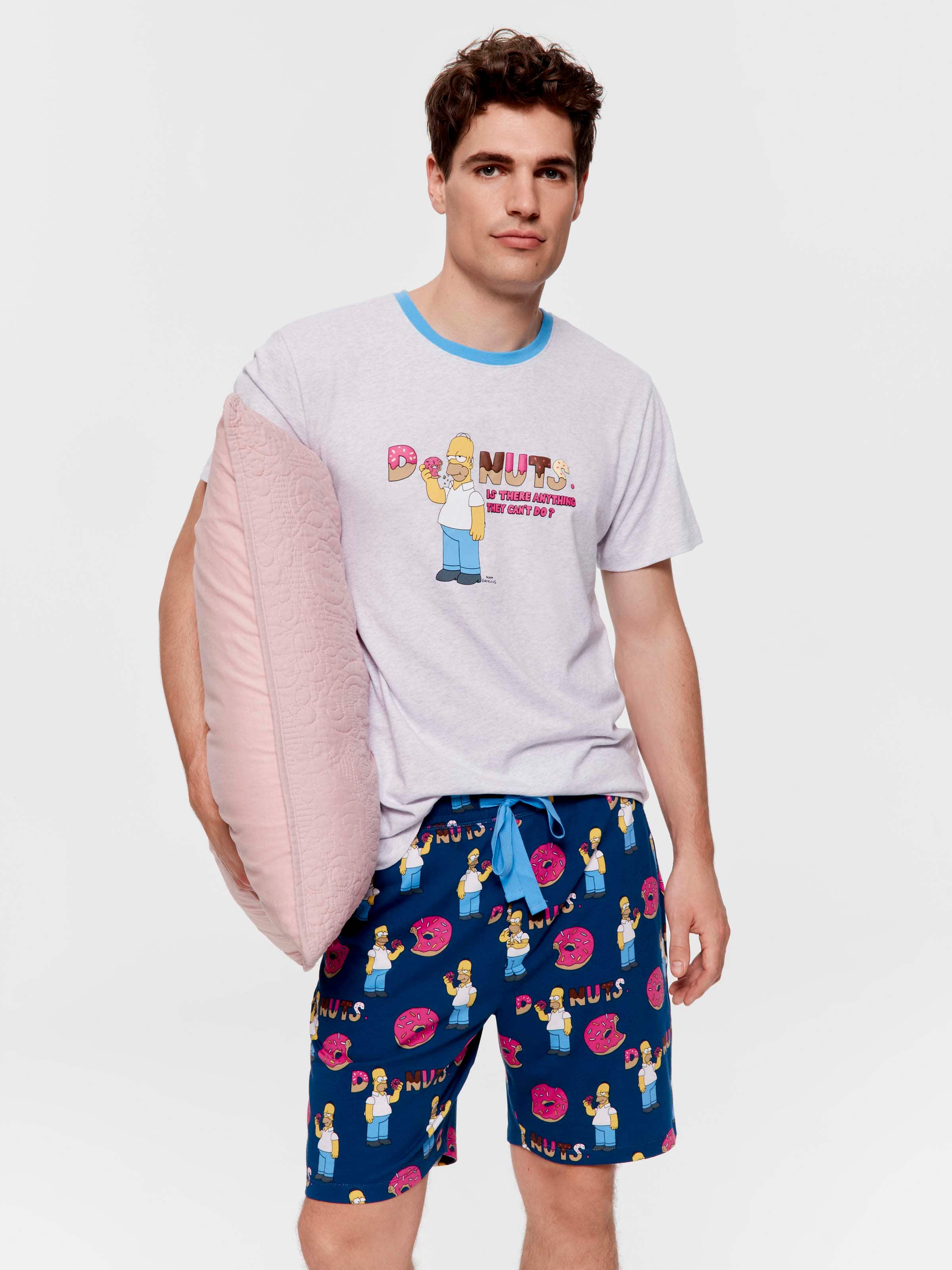 The Simpsons Donuts Short Sleeve Pj Set