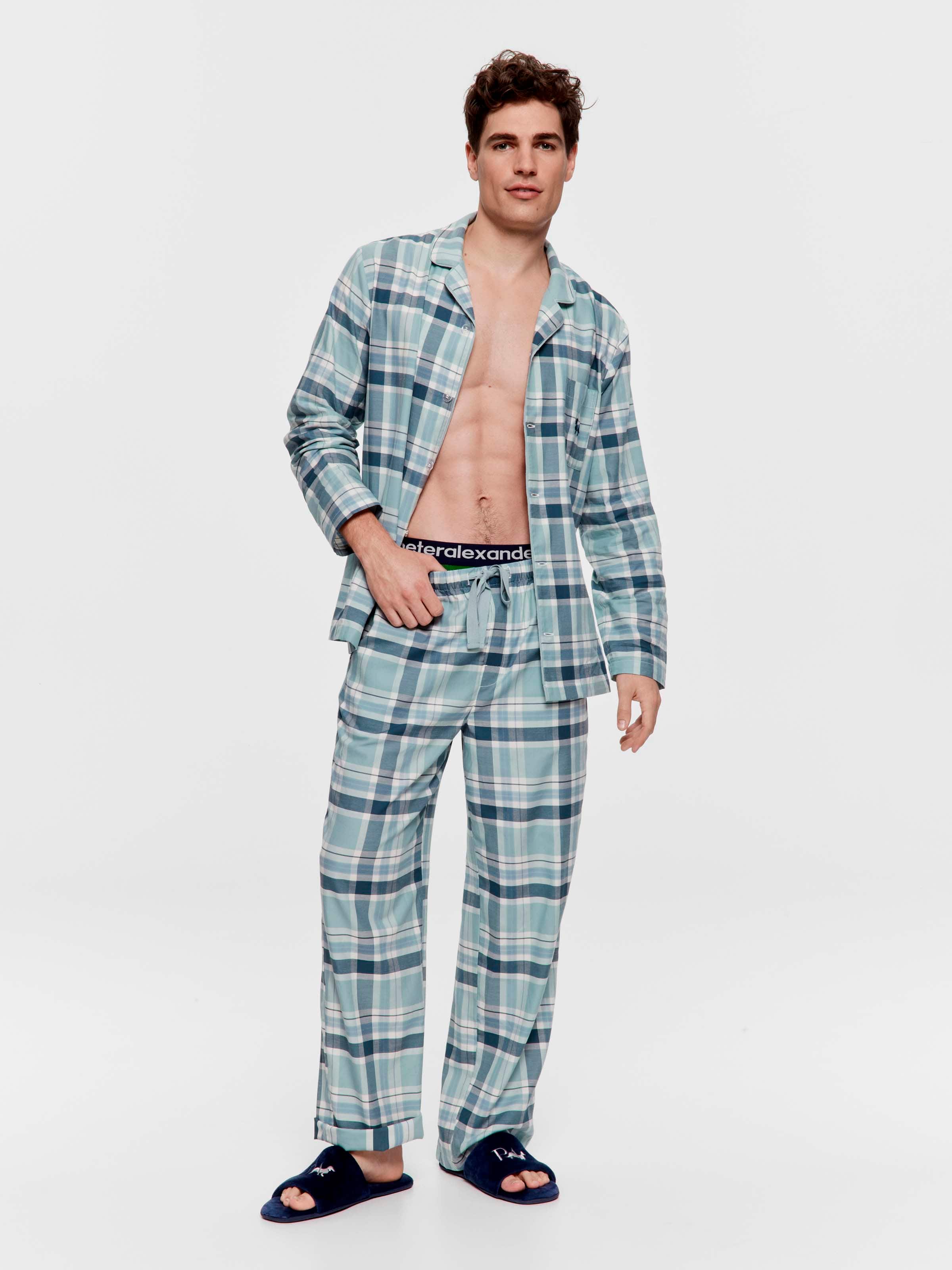 Green Check 100% Cotton Long Sleeve Pj Set