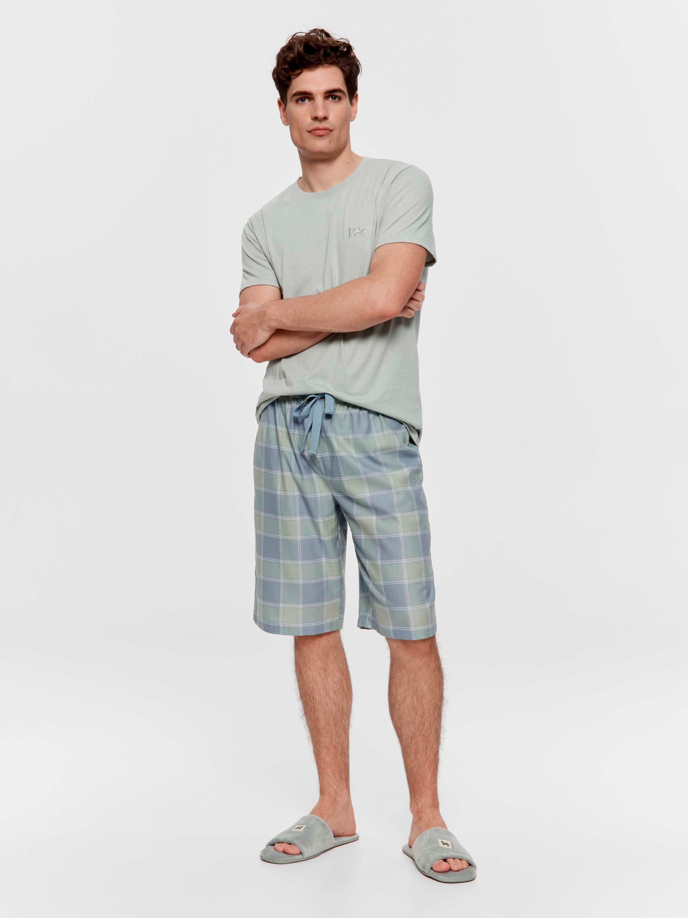 Green Check 100% Cotton Sleep Short