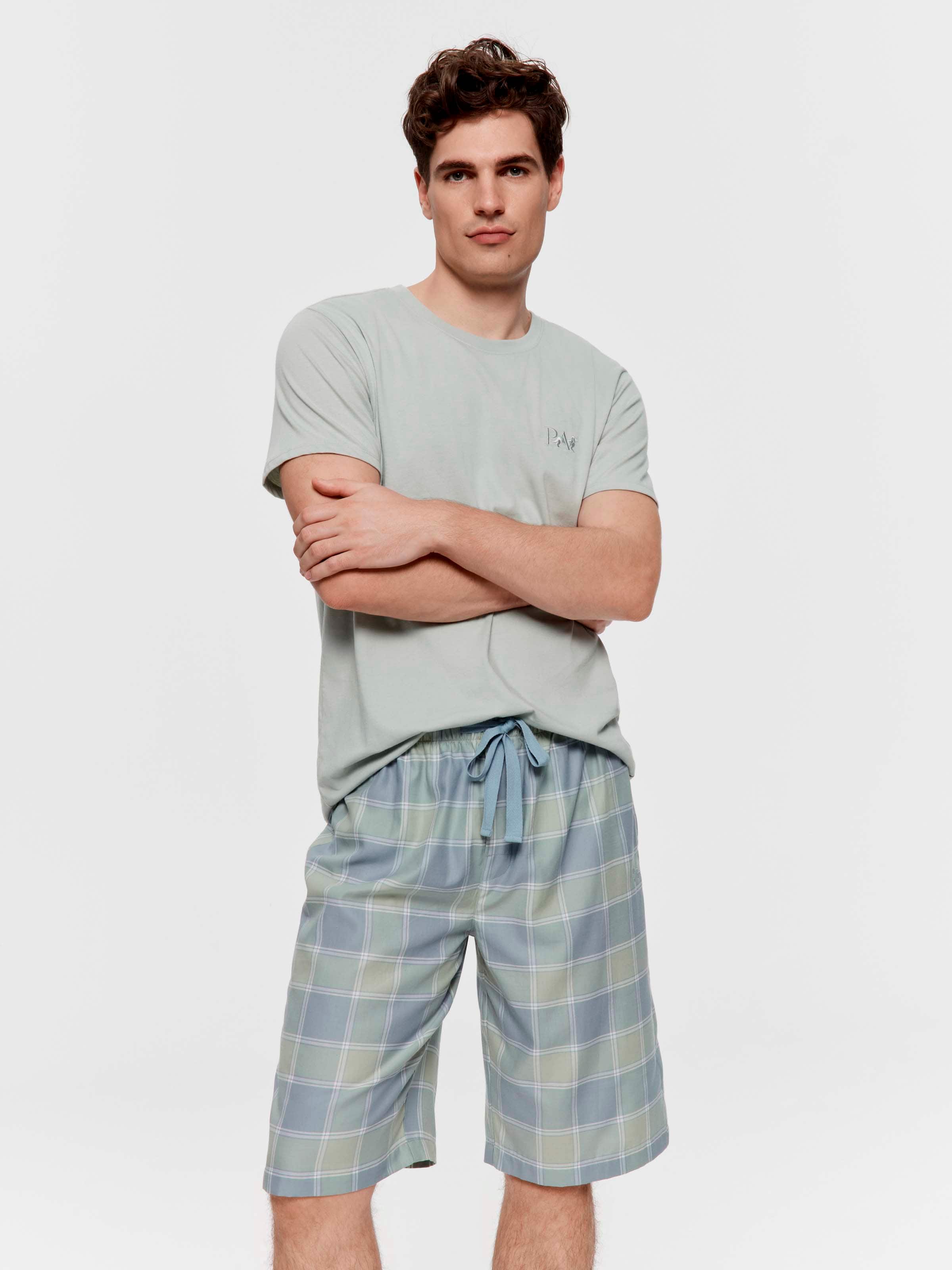 Green Check 100% Cotton Sleep Short