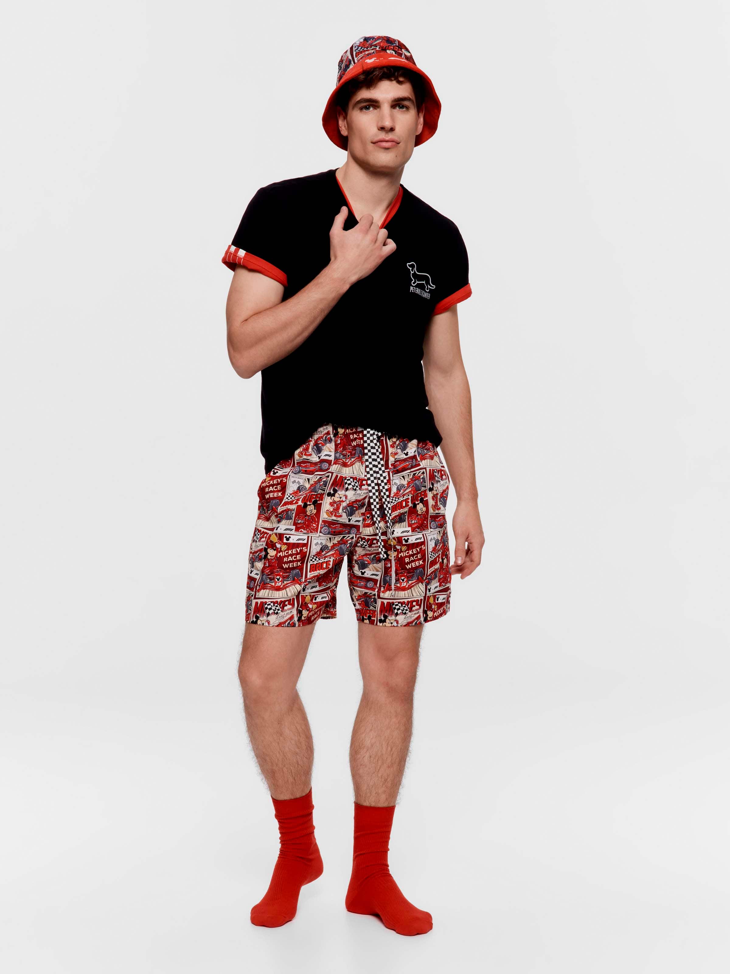 F1 X Mickey Mouse 100% Cotton Mid Short