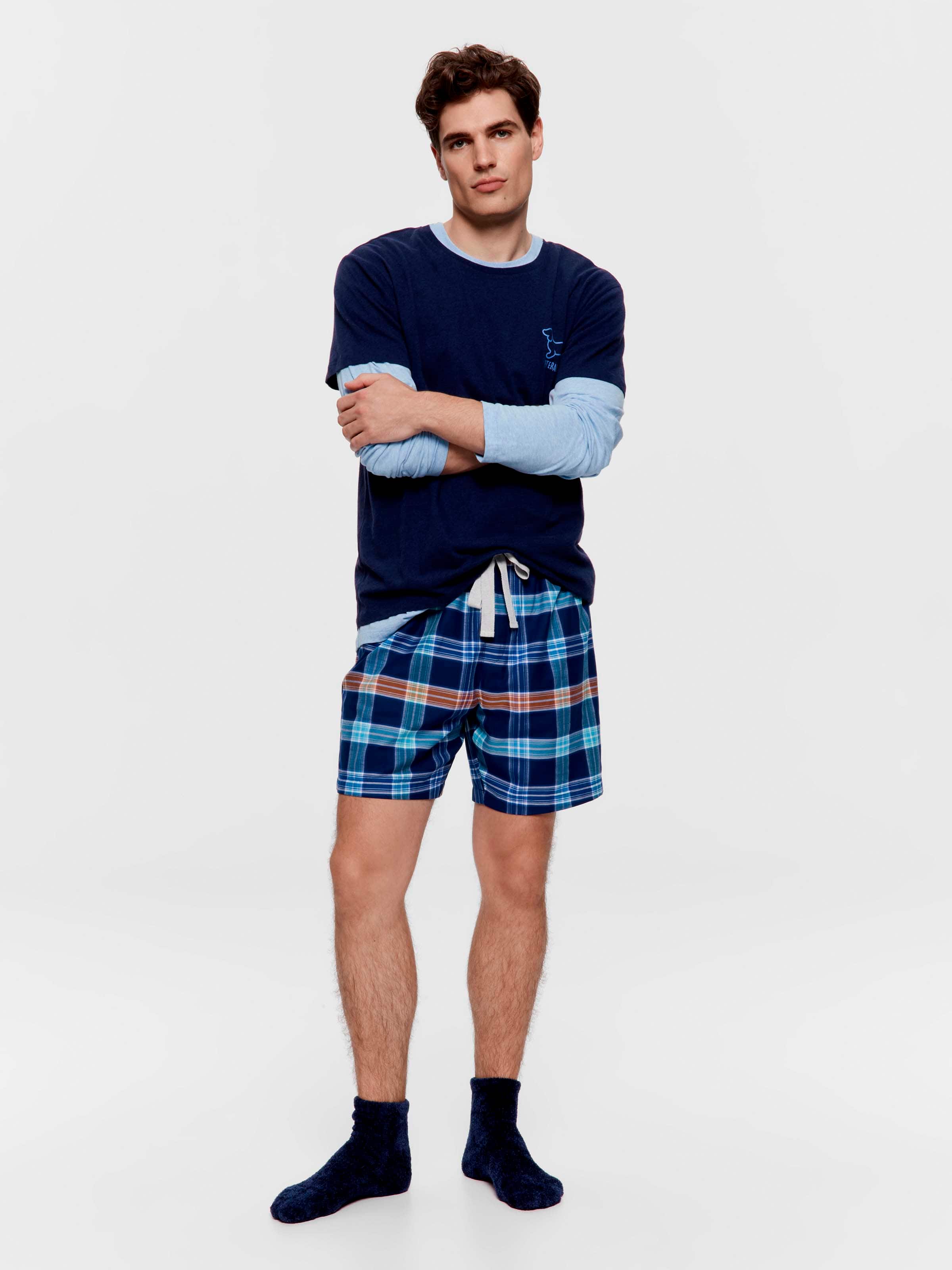 Coloured Check 100% Cotton Mid Short