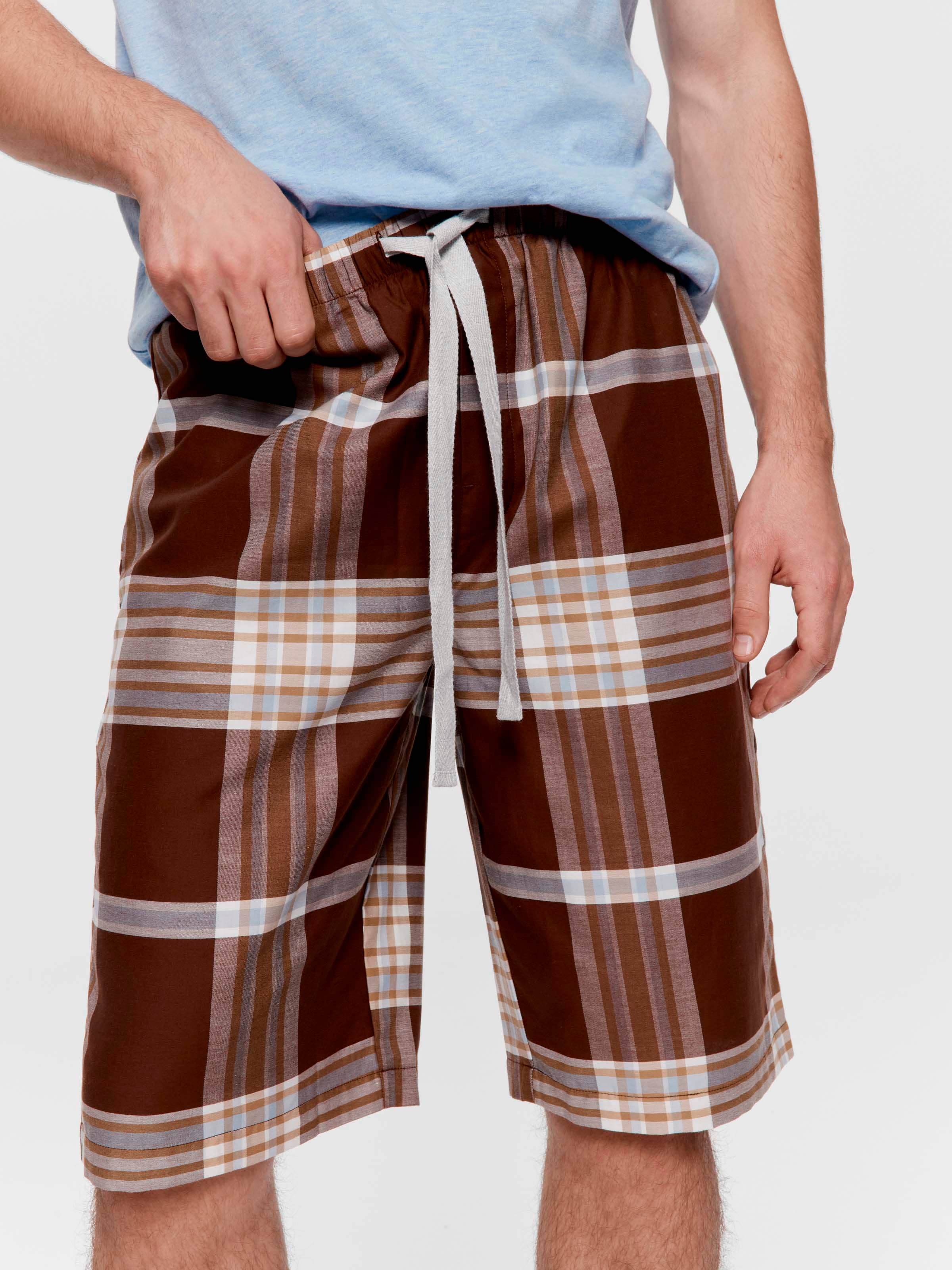 Brown Check 100% Cotton Sleep Short