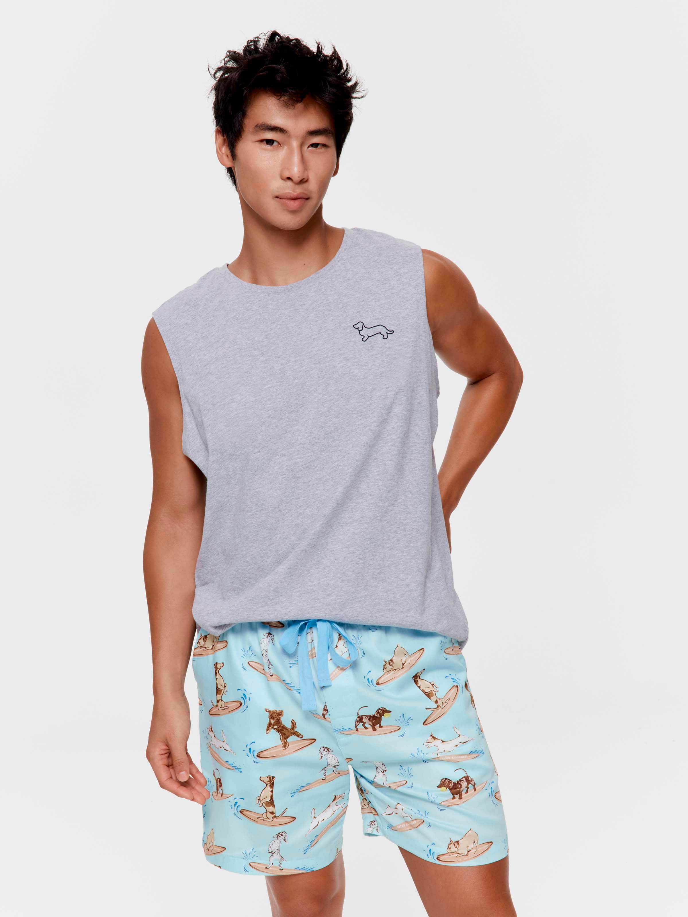 Dog Surfing 100% Cotton Mid Short