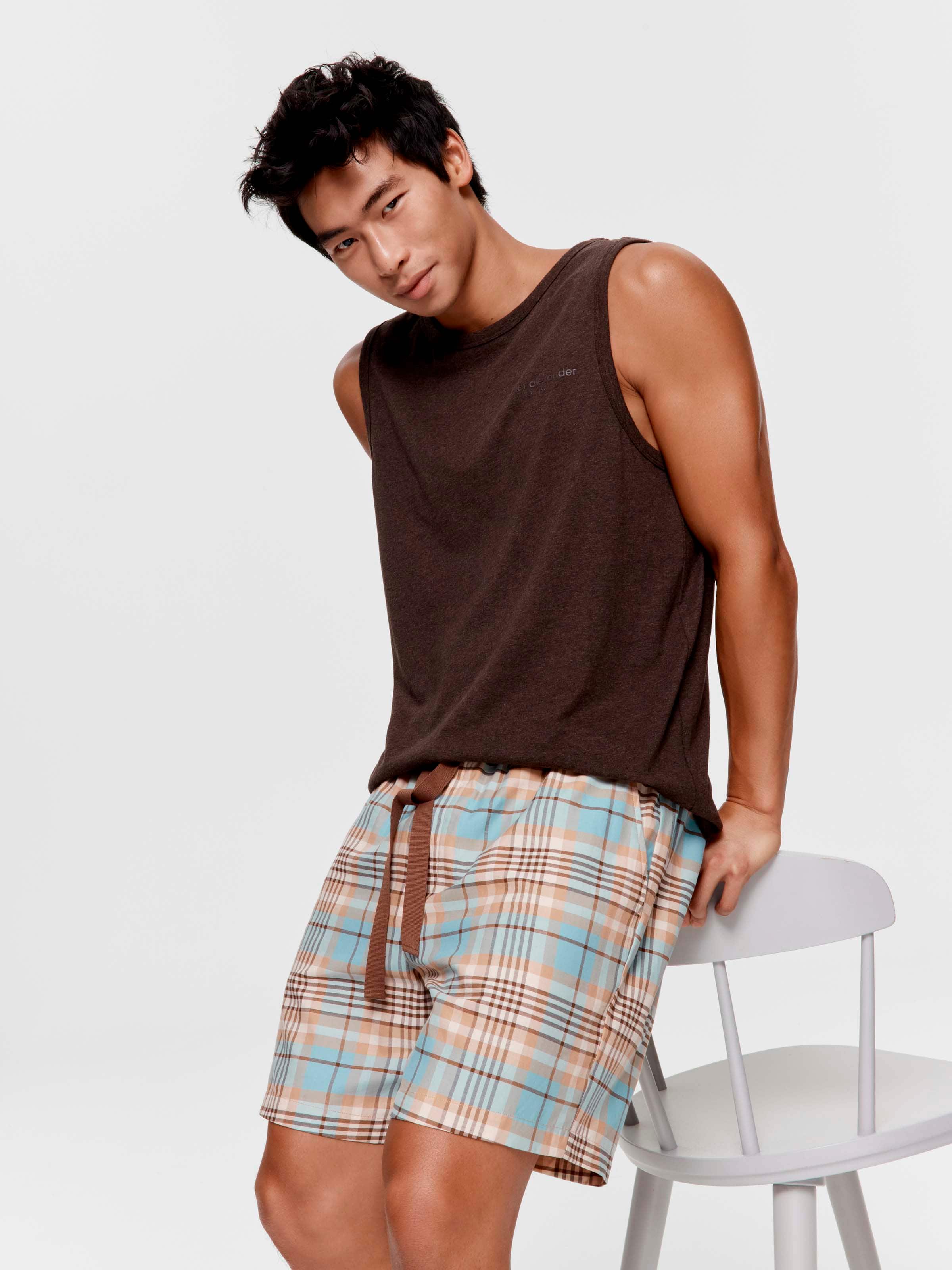 Retro Check Sleeveless Shortie Pj Set