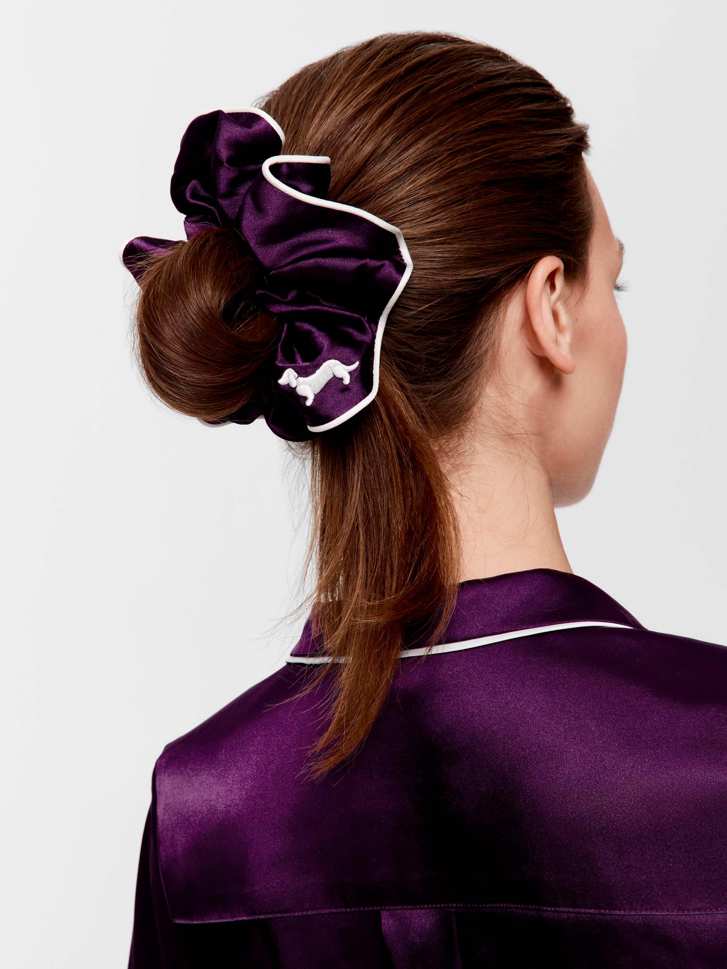Large Blackberry Satin Scrunchie