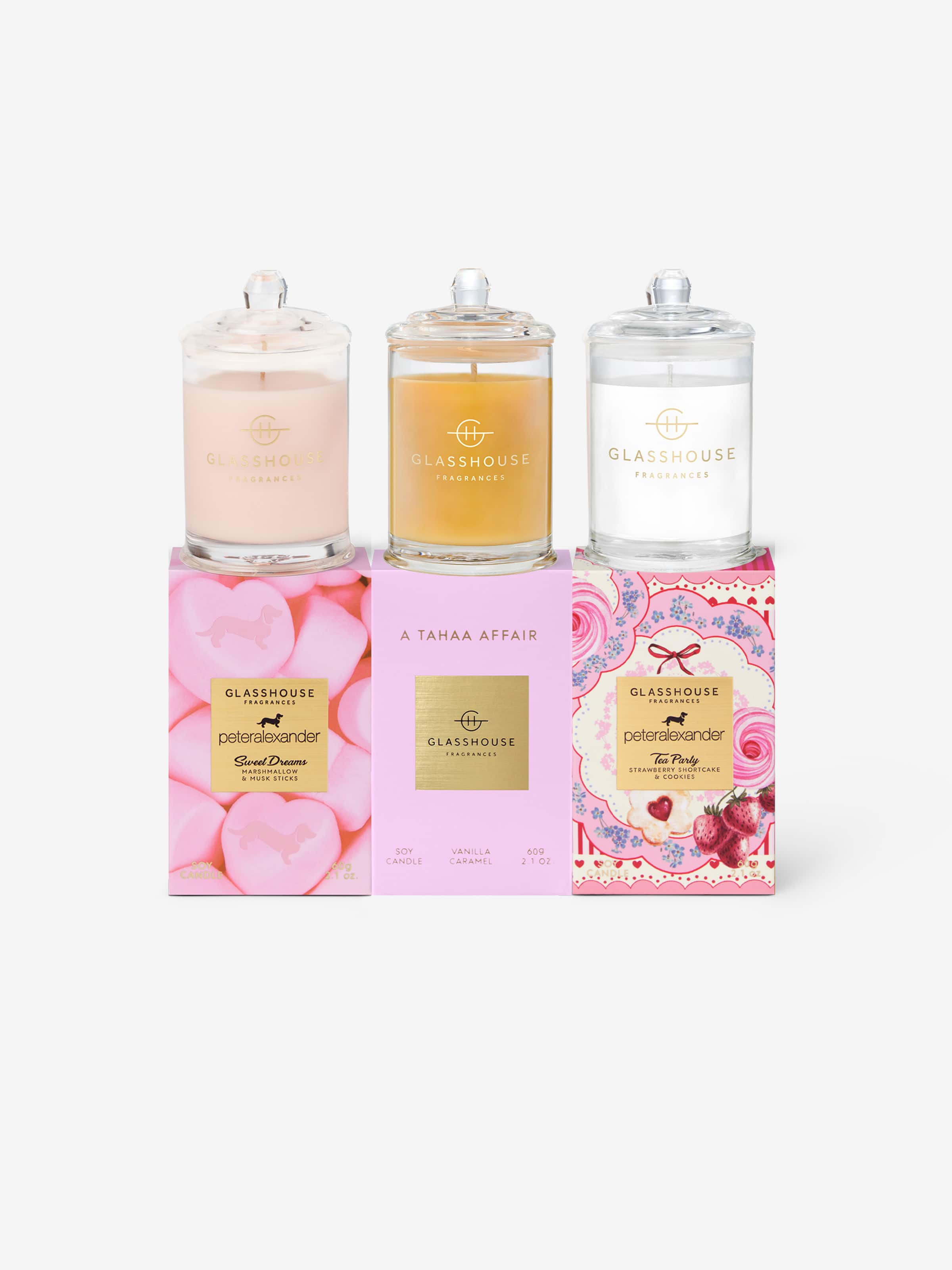 Glasshouse Fragrances Mini Trio 60G Candles