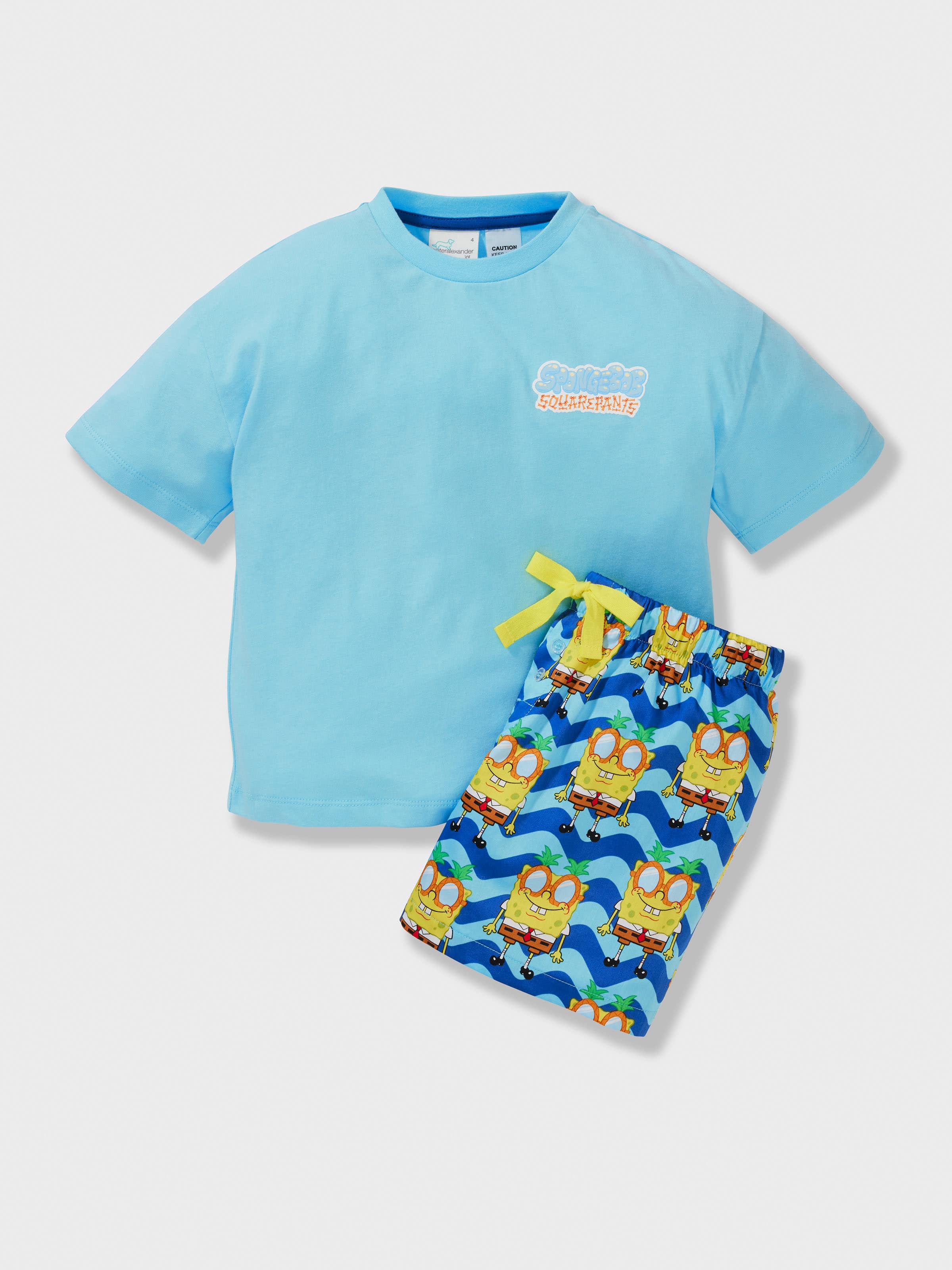 Boys Spongebob 100% Cotton Short Pj Set