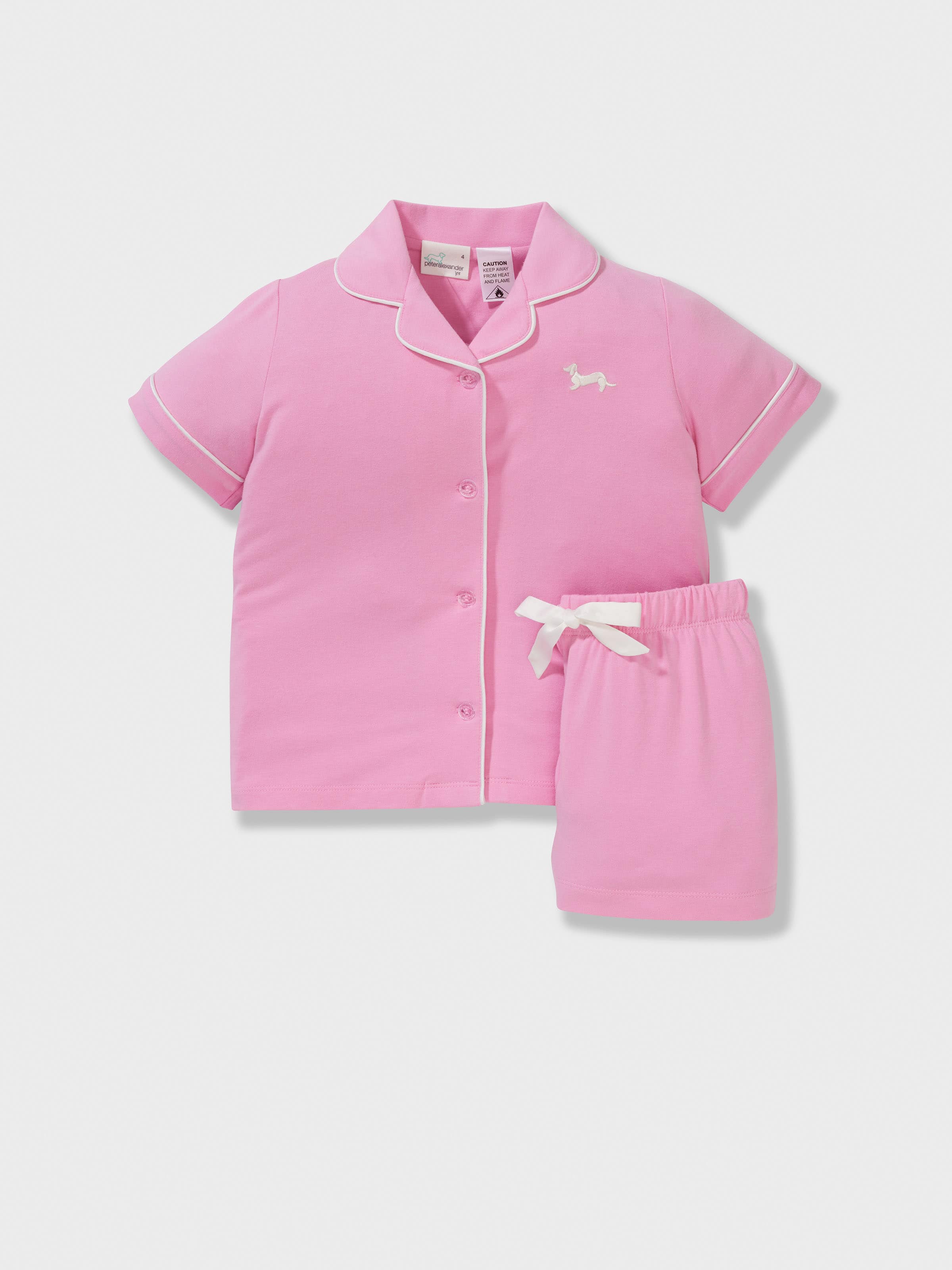 Jnr Girls Bubblegum Pink Short Classic Pj Set