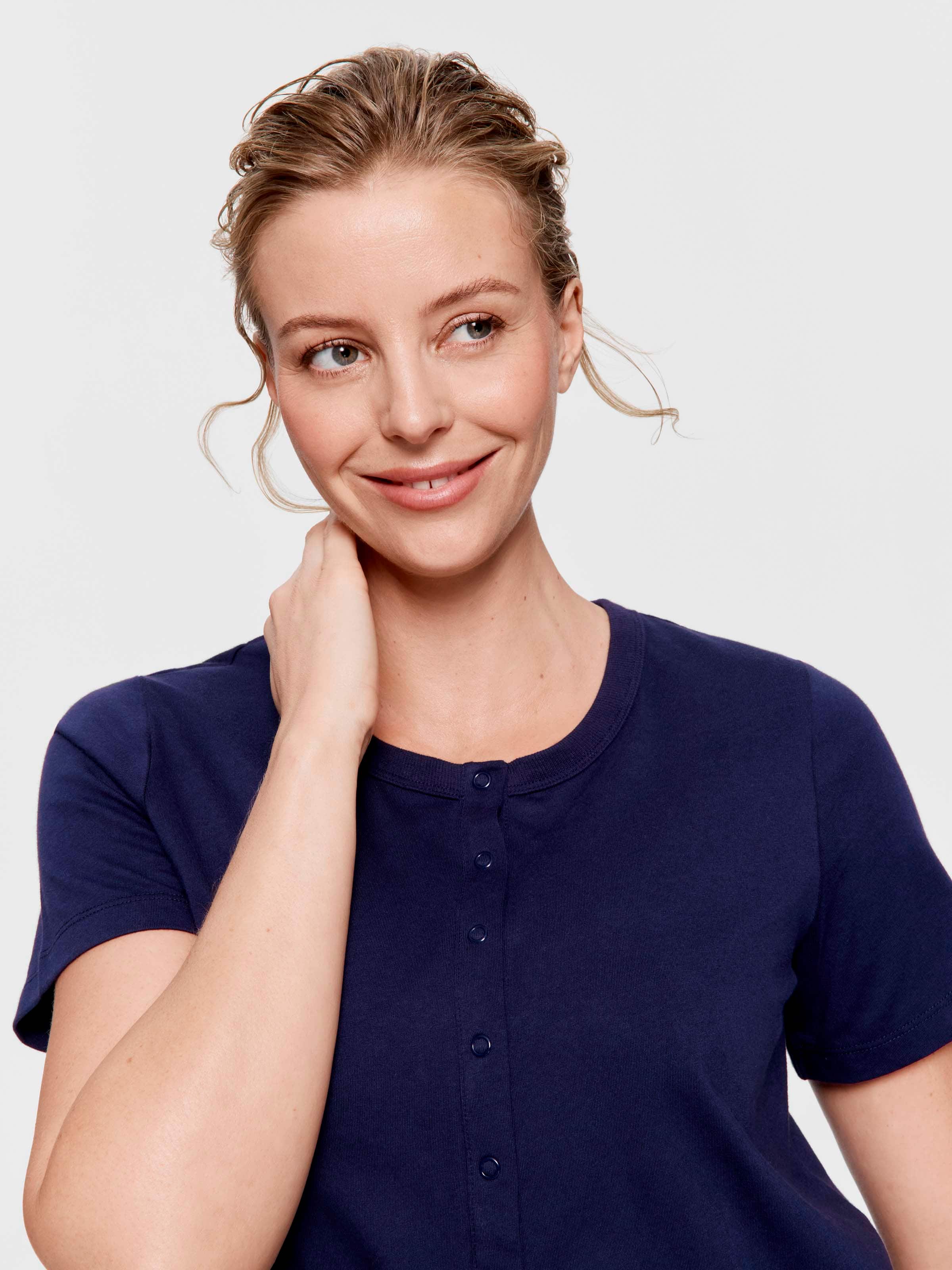 Maternity Navy Henley Shortie Pj Set