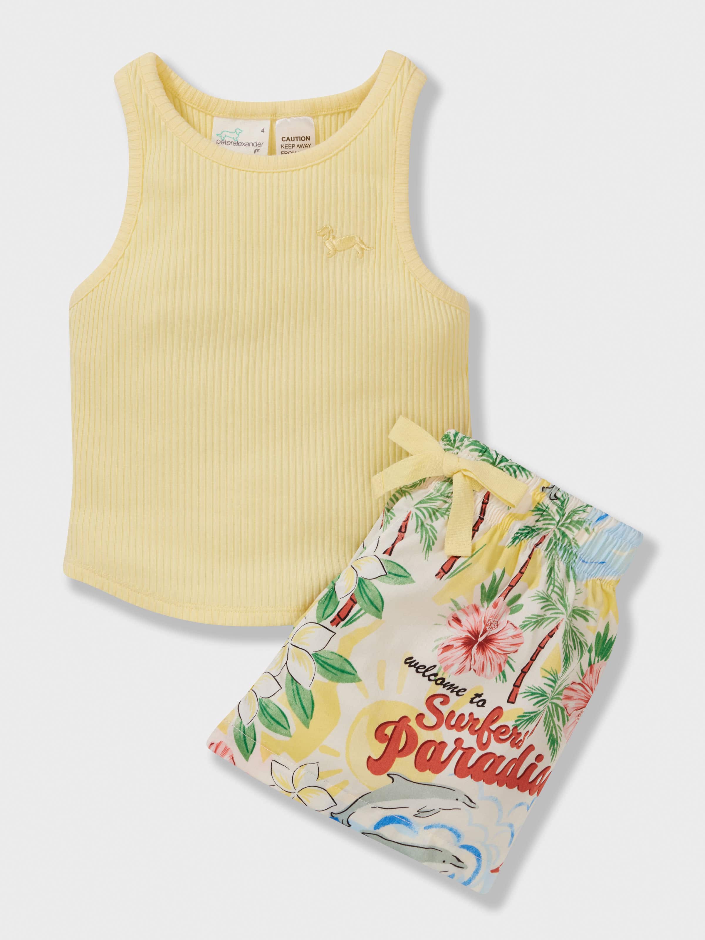 Girls Beach Tank Short Pj Set