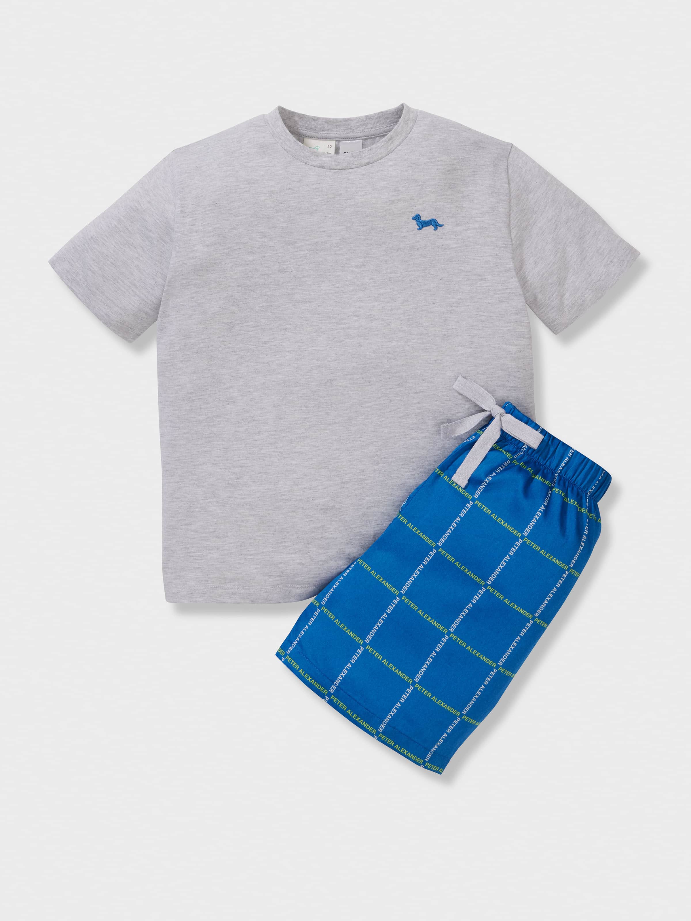 Boys Windowpane Check Short Pj Set