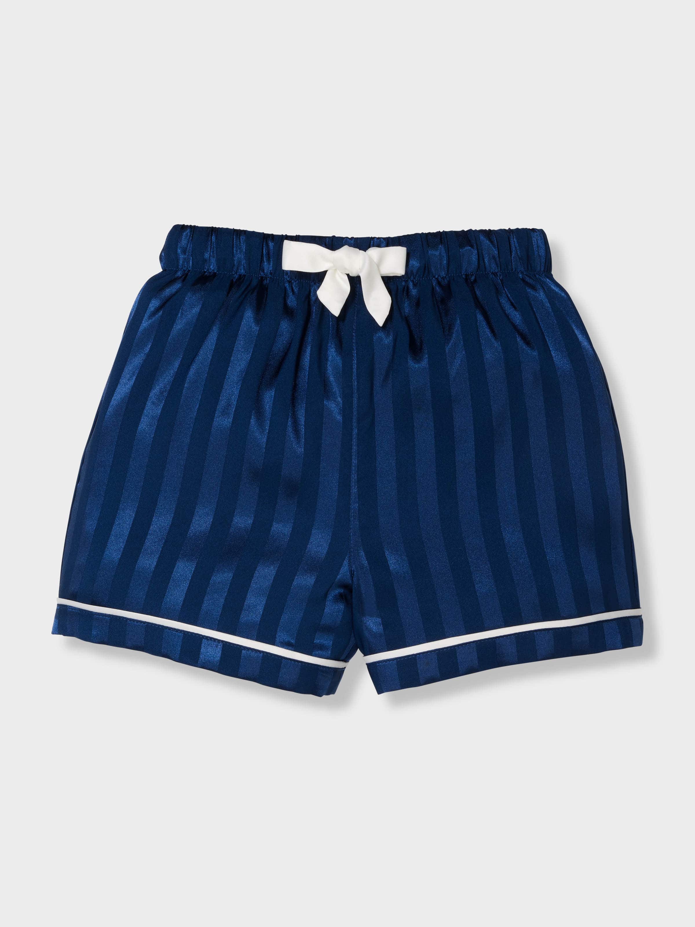 Jnr Boys Navy Classic Satin Short Pj Set