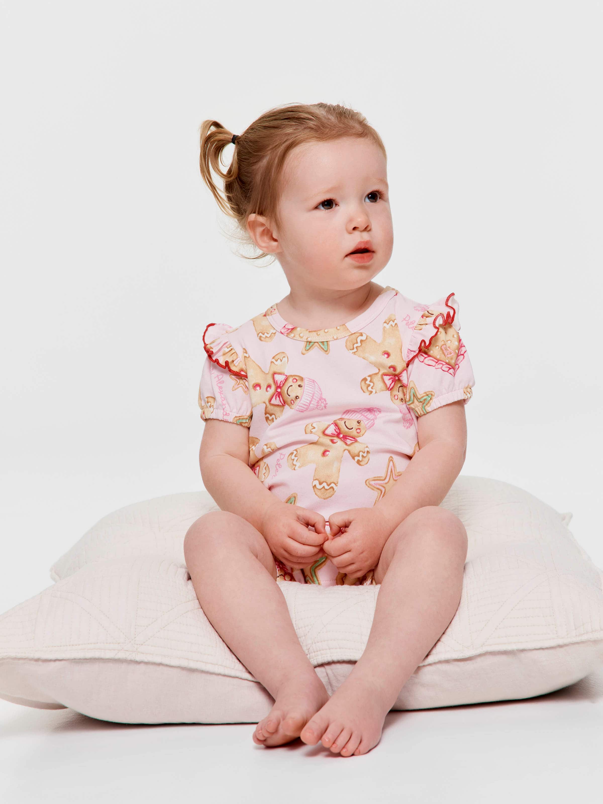 Baby Girl Pink Gingerbread Romper