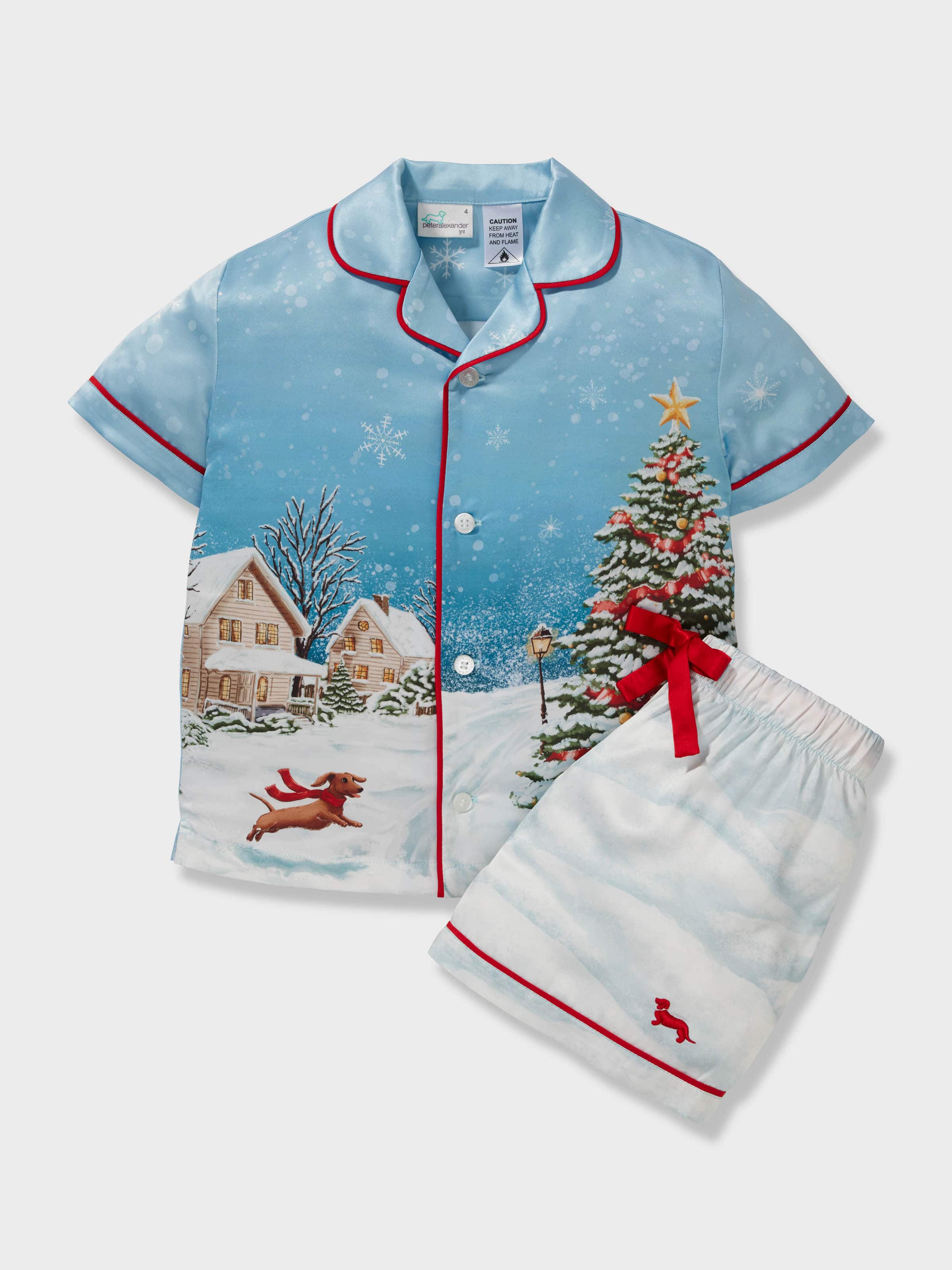 Kids White Christmas Chic Satin Boxed Shortie Pj Set