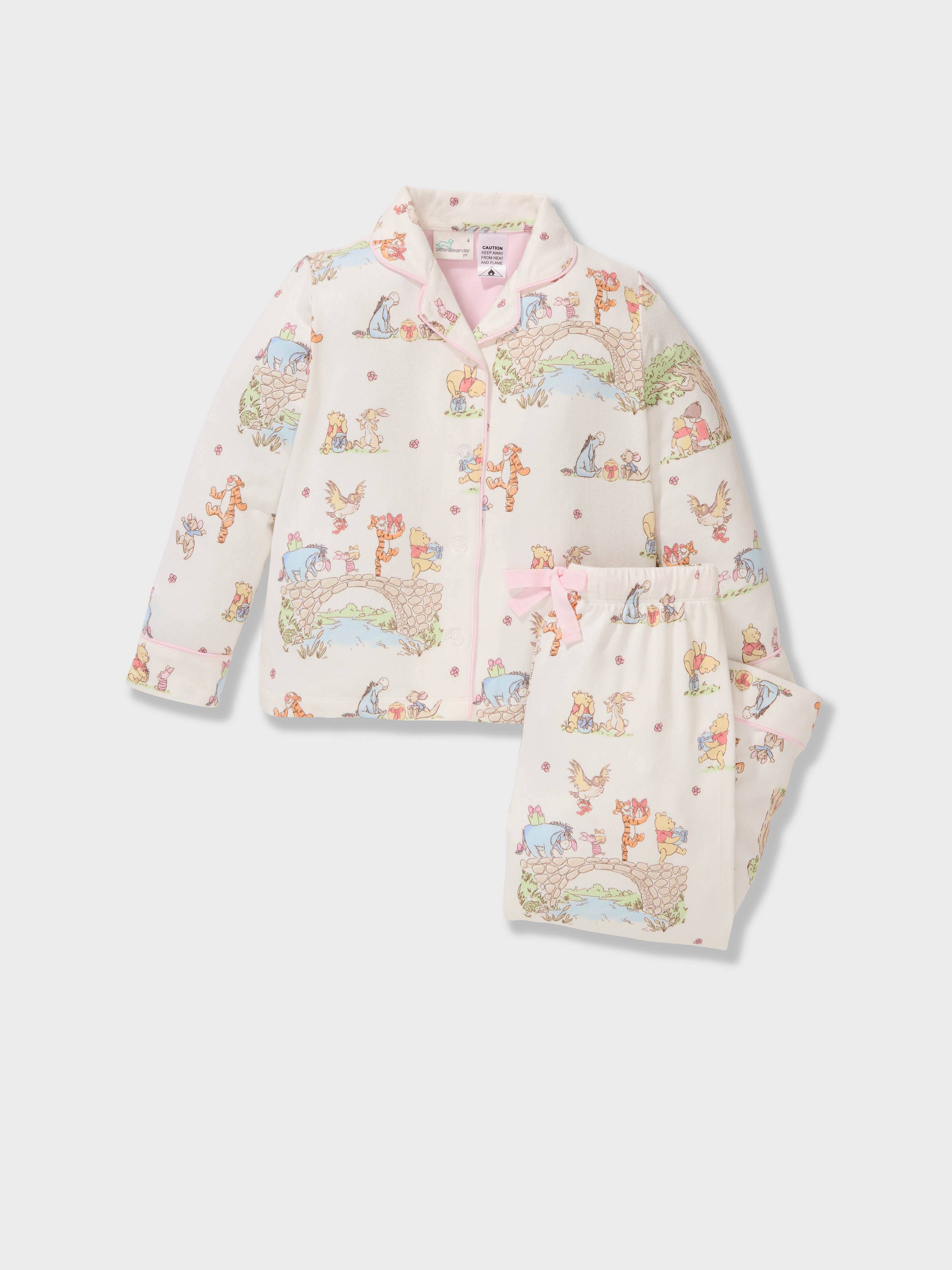 Jnr Kids Winnie The Pooh Plush Long Classic Pj Set