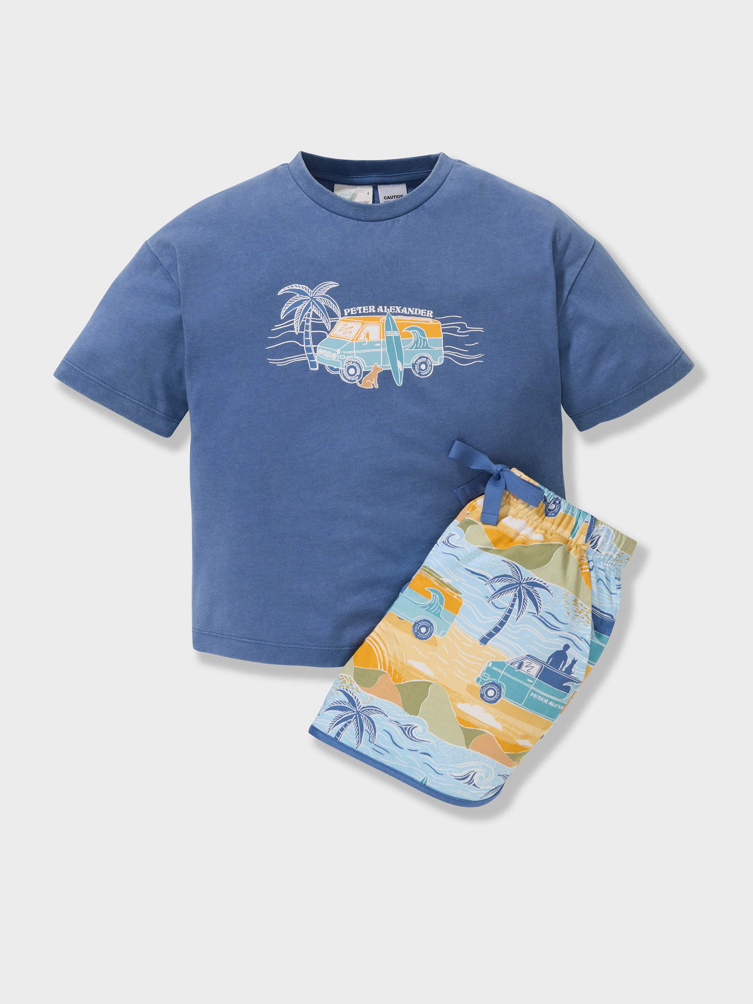 Boys Beach Van 100% Cotton Short Pj Set