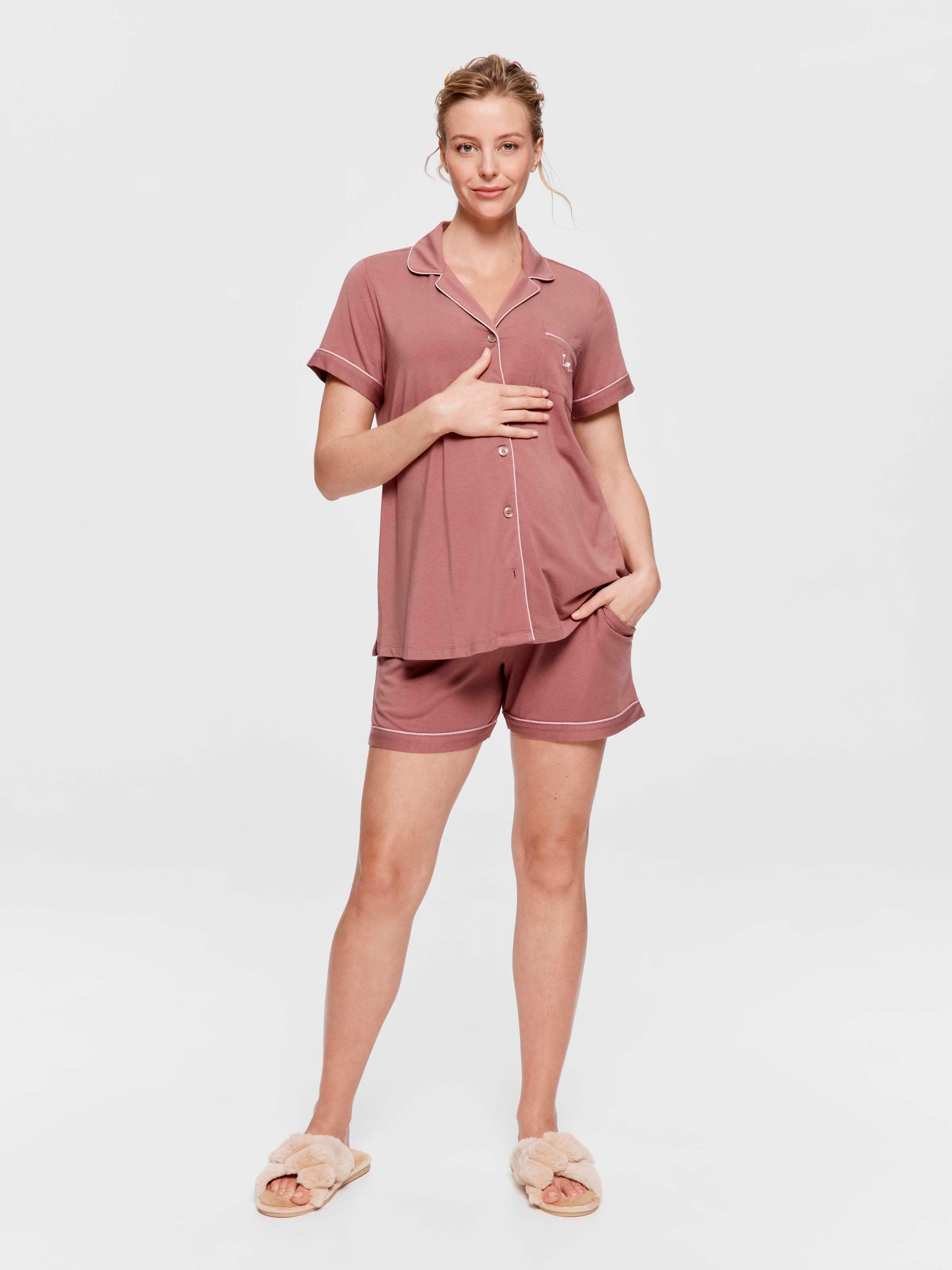 Maternity Plum Shortie Pj Set