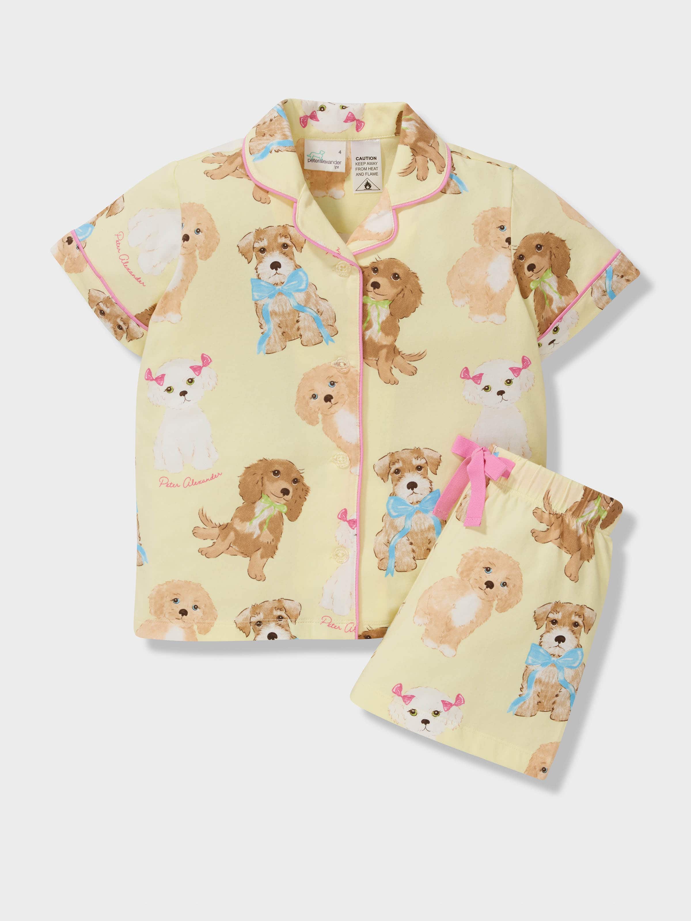 Girls Pretty Puppy Classic Shortie Pj Set