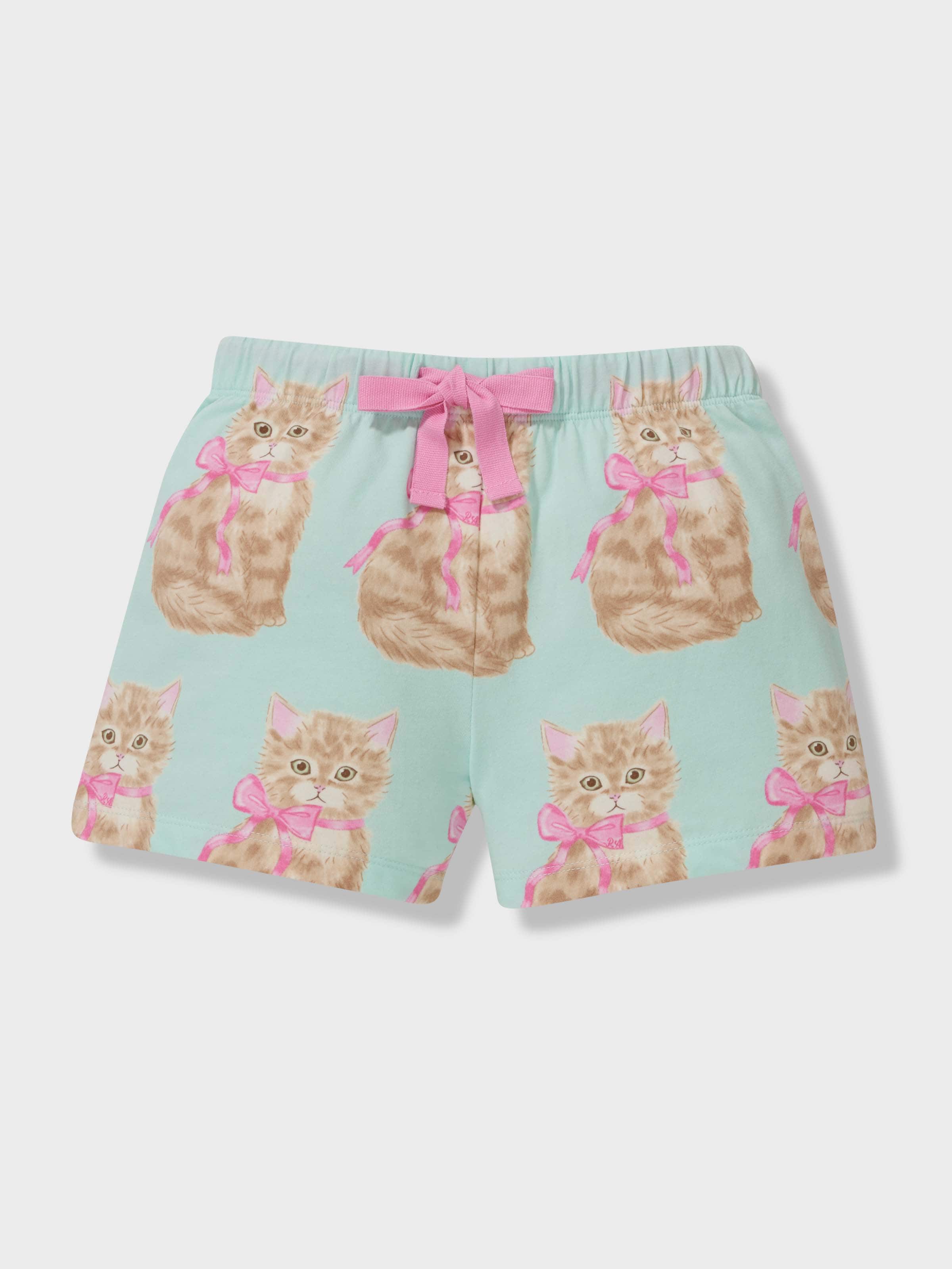 Girls Fluffy Cats Short Pj Set