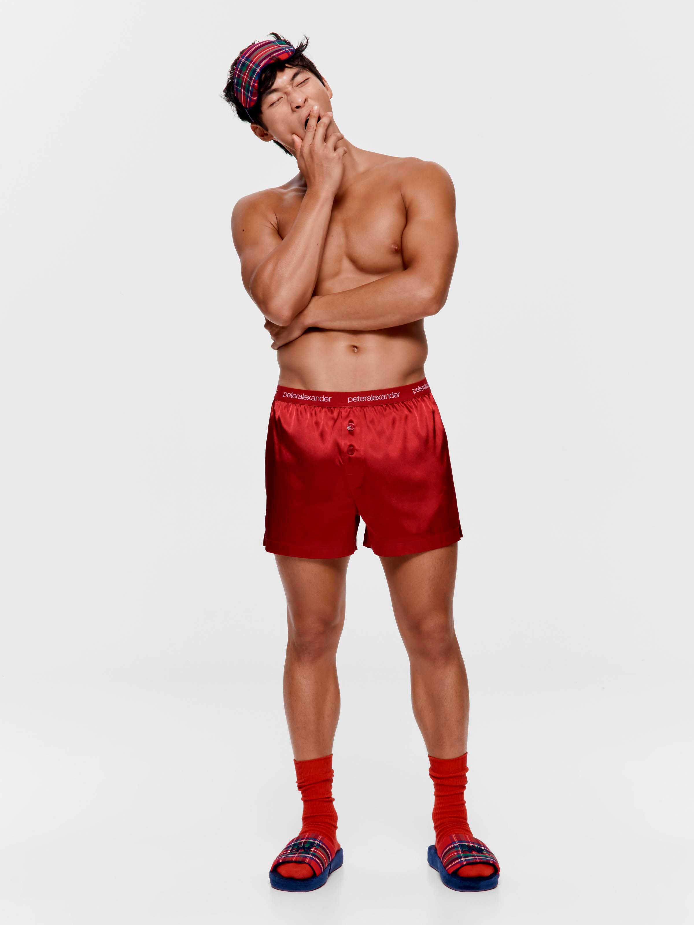 Red Chic Satin Boxer Short