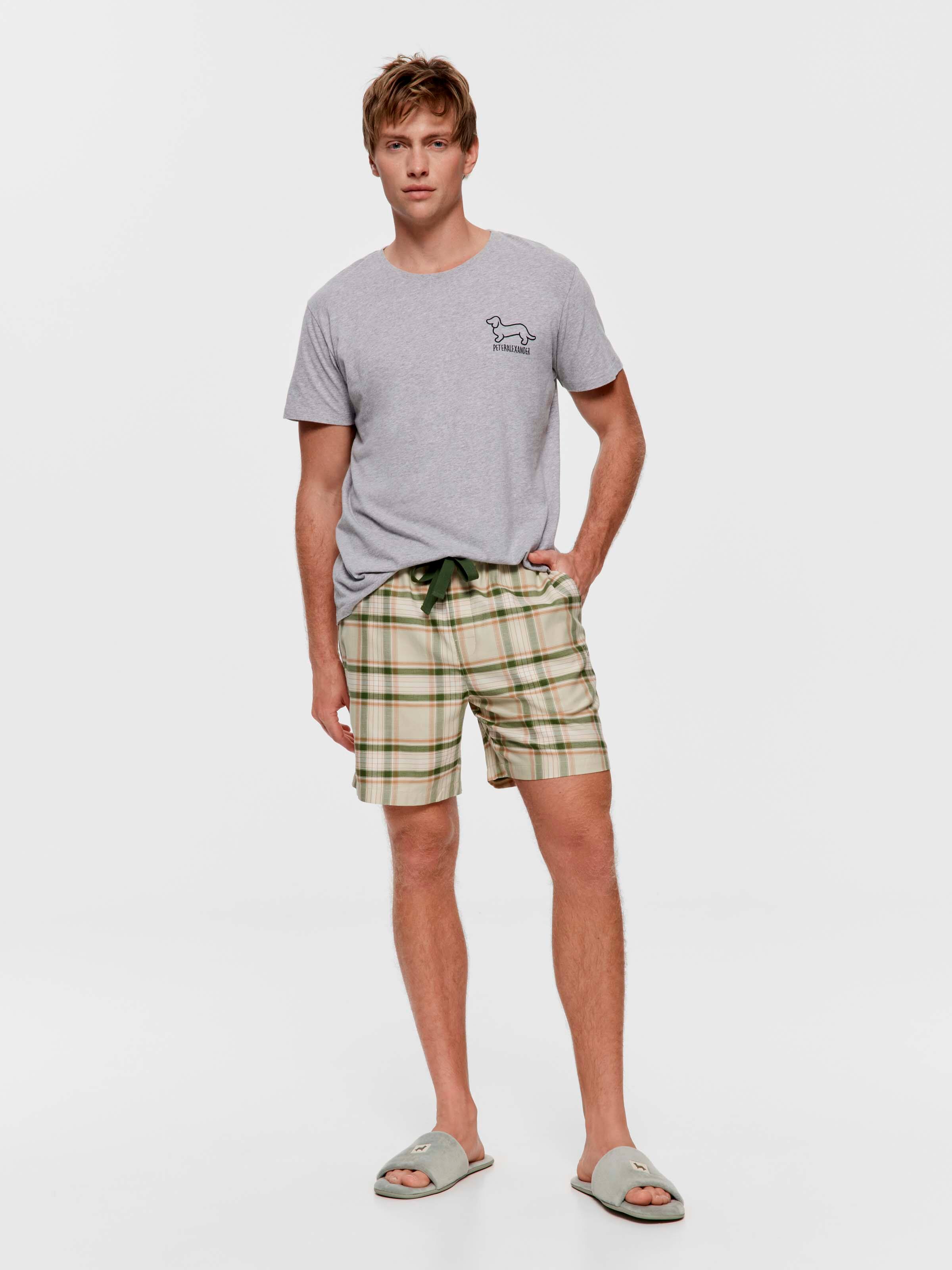 Green Check 100% Cotton Mid Short