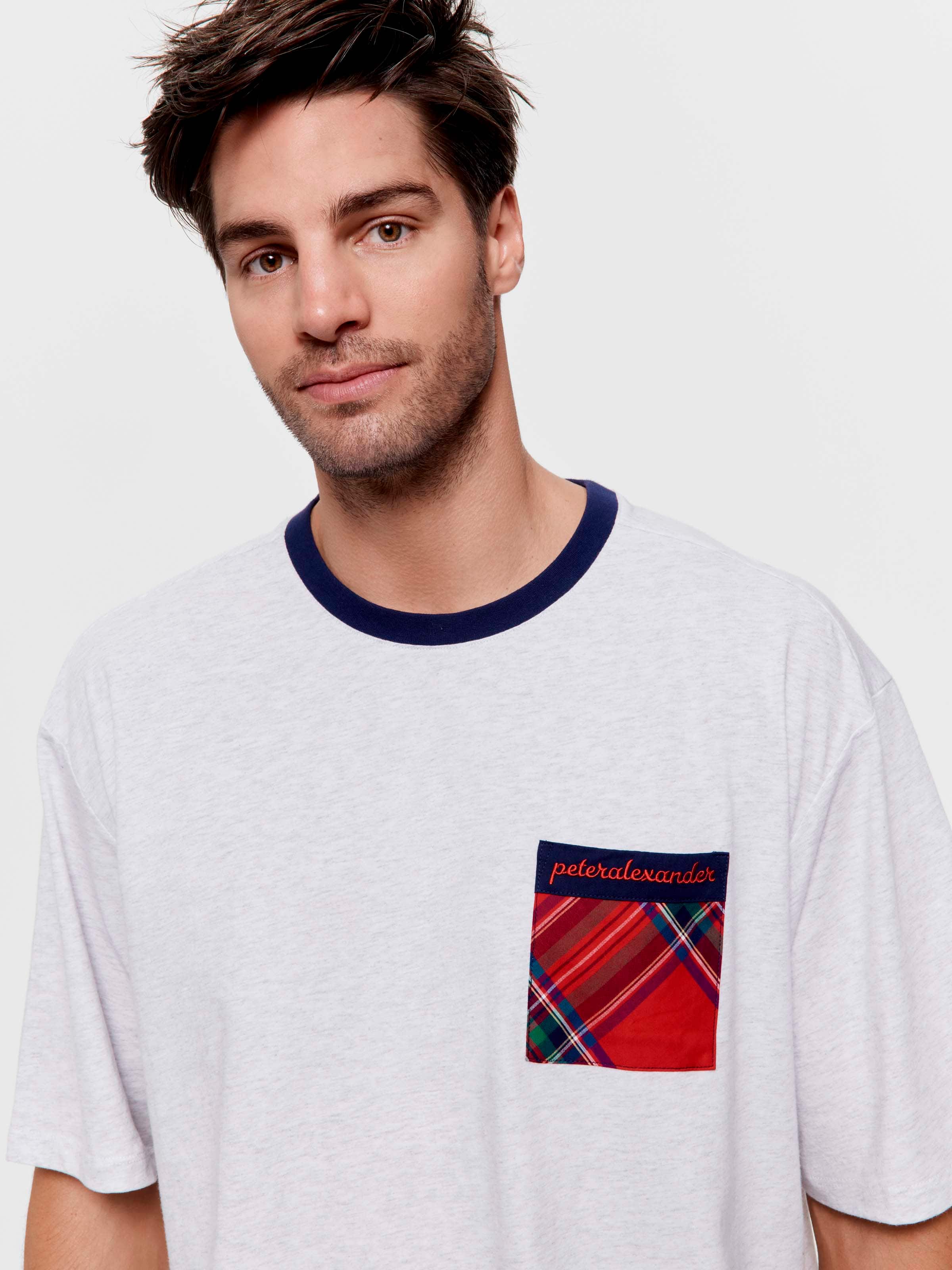 Tartan Pocket 100% Cotton Relaxed Tee
