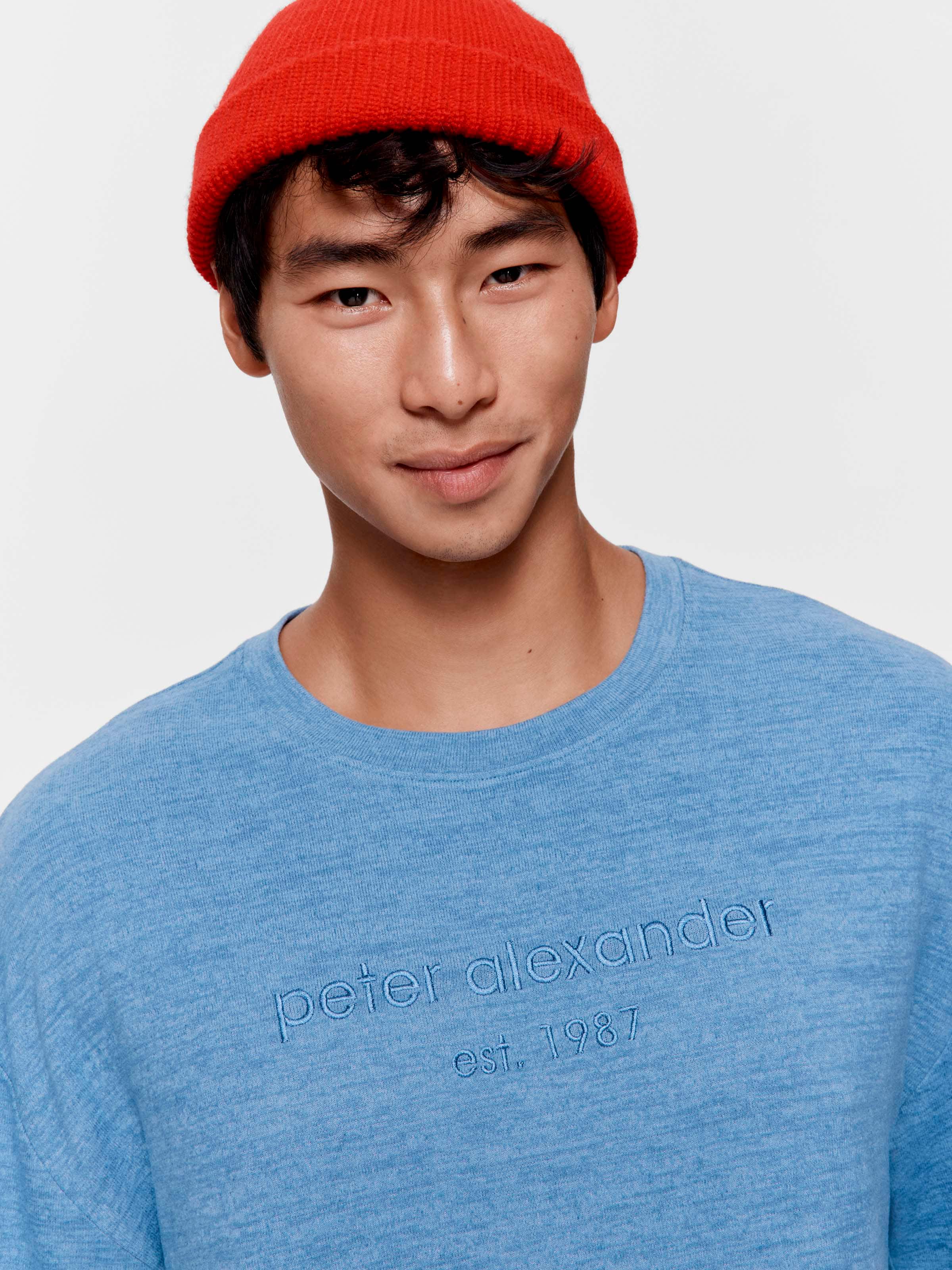 Blue Fuzzy Relaxed Tee