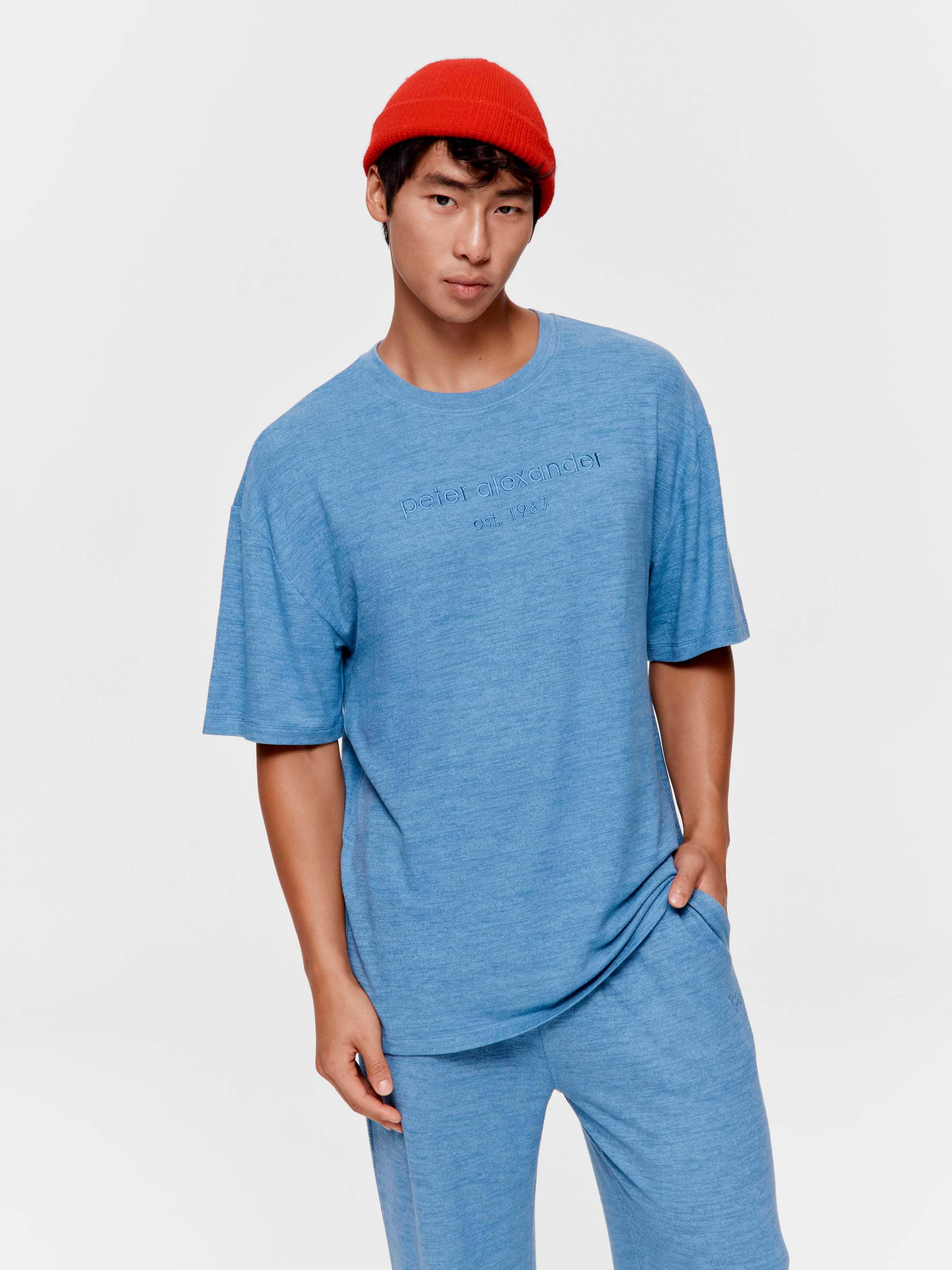 Blue Fuzzy Relaxed Tee