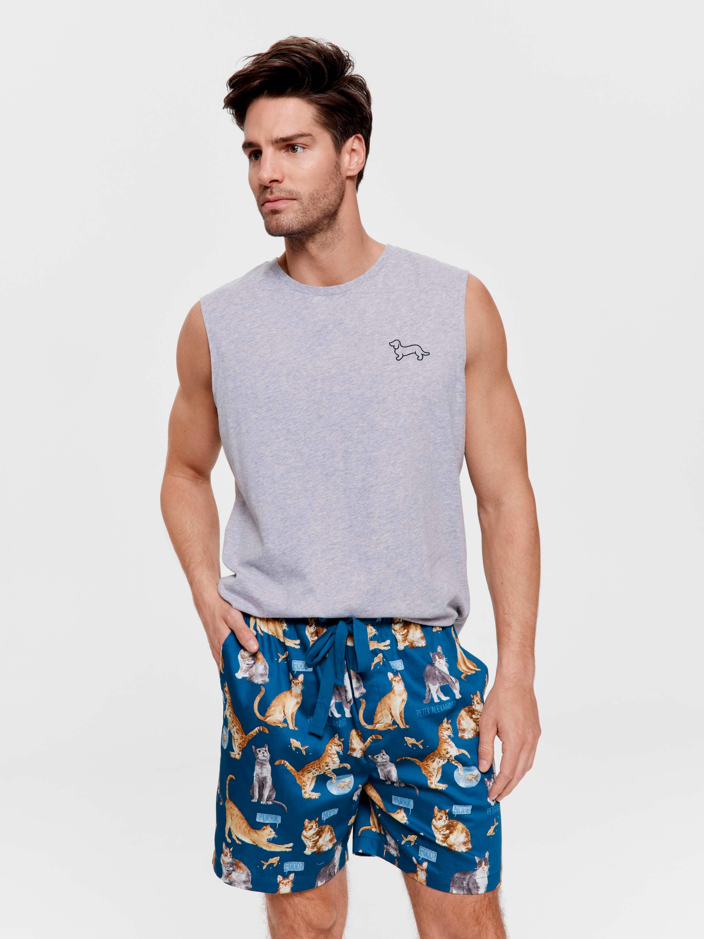 Cat 100% Cotton Mid Short