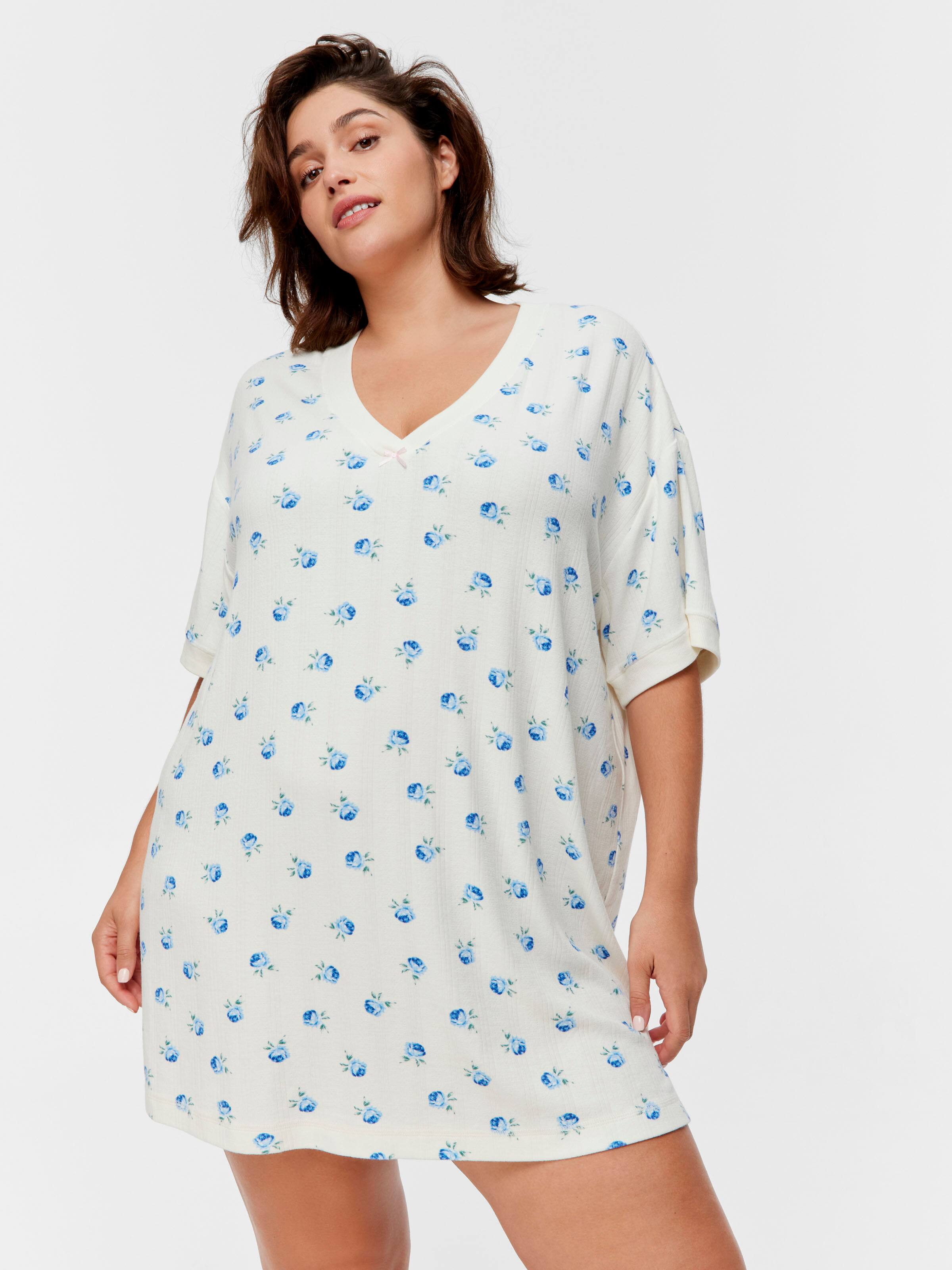 Image for P.A. Plus Ditsy Floral Pointelle Sleep Tee from Peter Alexander