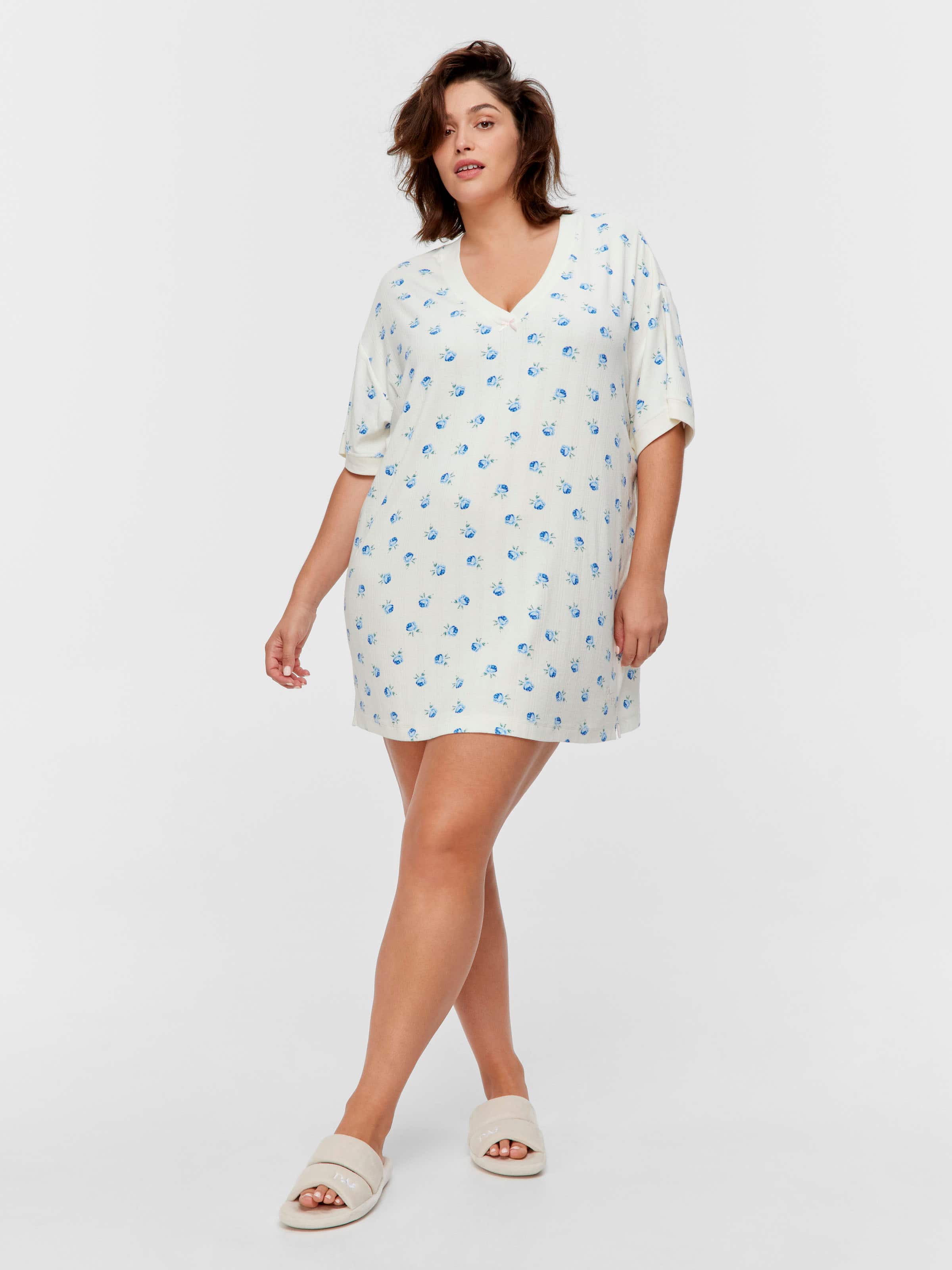 Image for P.A. Plus Ditsy Floral Pointelle Sleep Tee from Peter Alexander