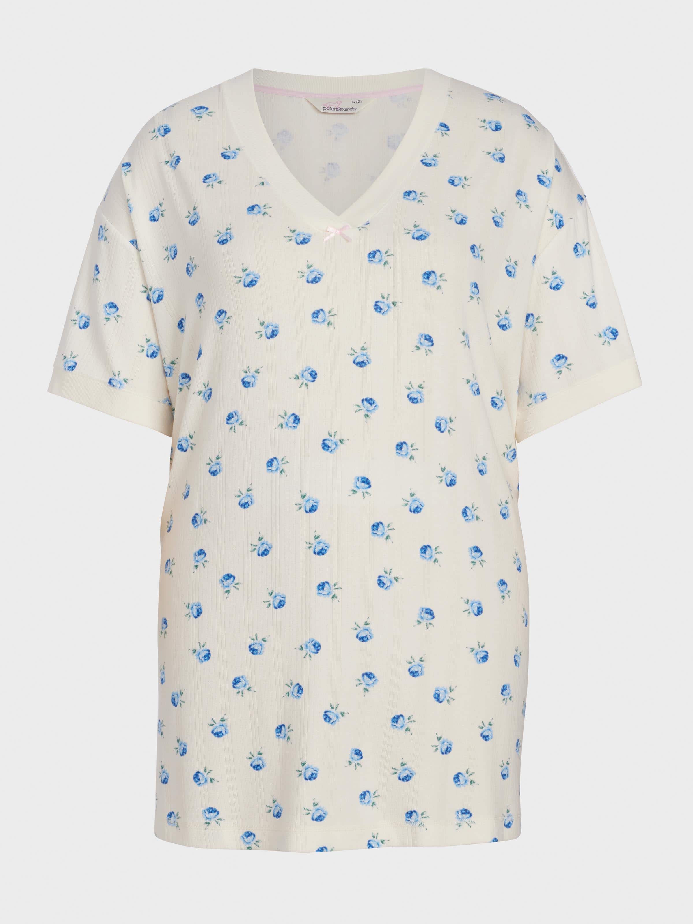 Image for P.A. Plus Ditsy Floral Pointelle Sleep Tee from Peter Alexander