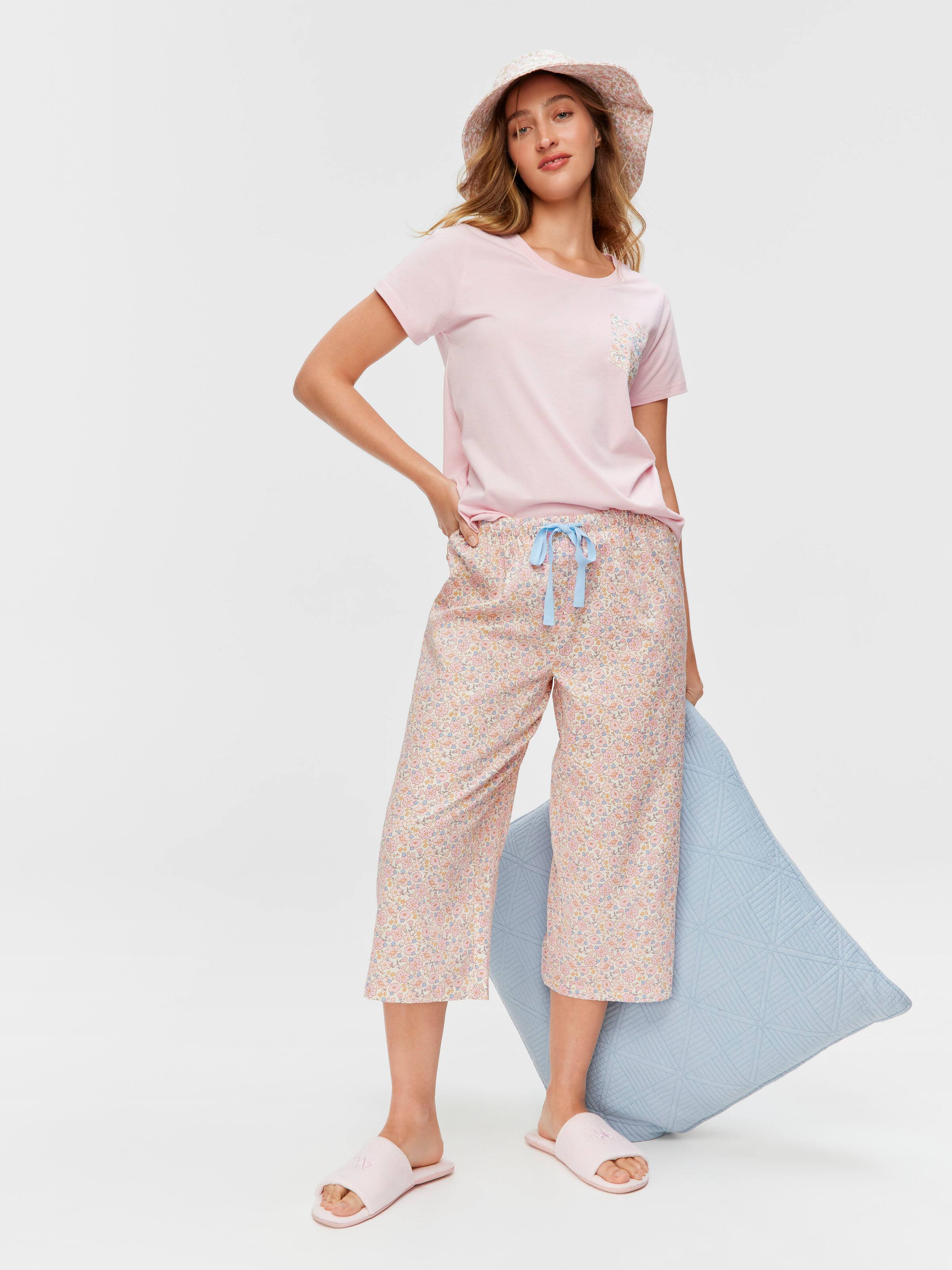 Vintage Floral 100% Cotton 3/4 Pj Pant
