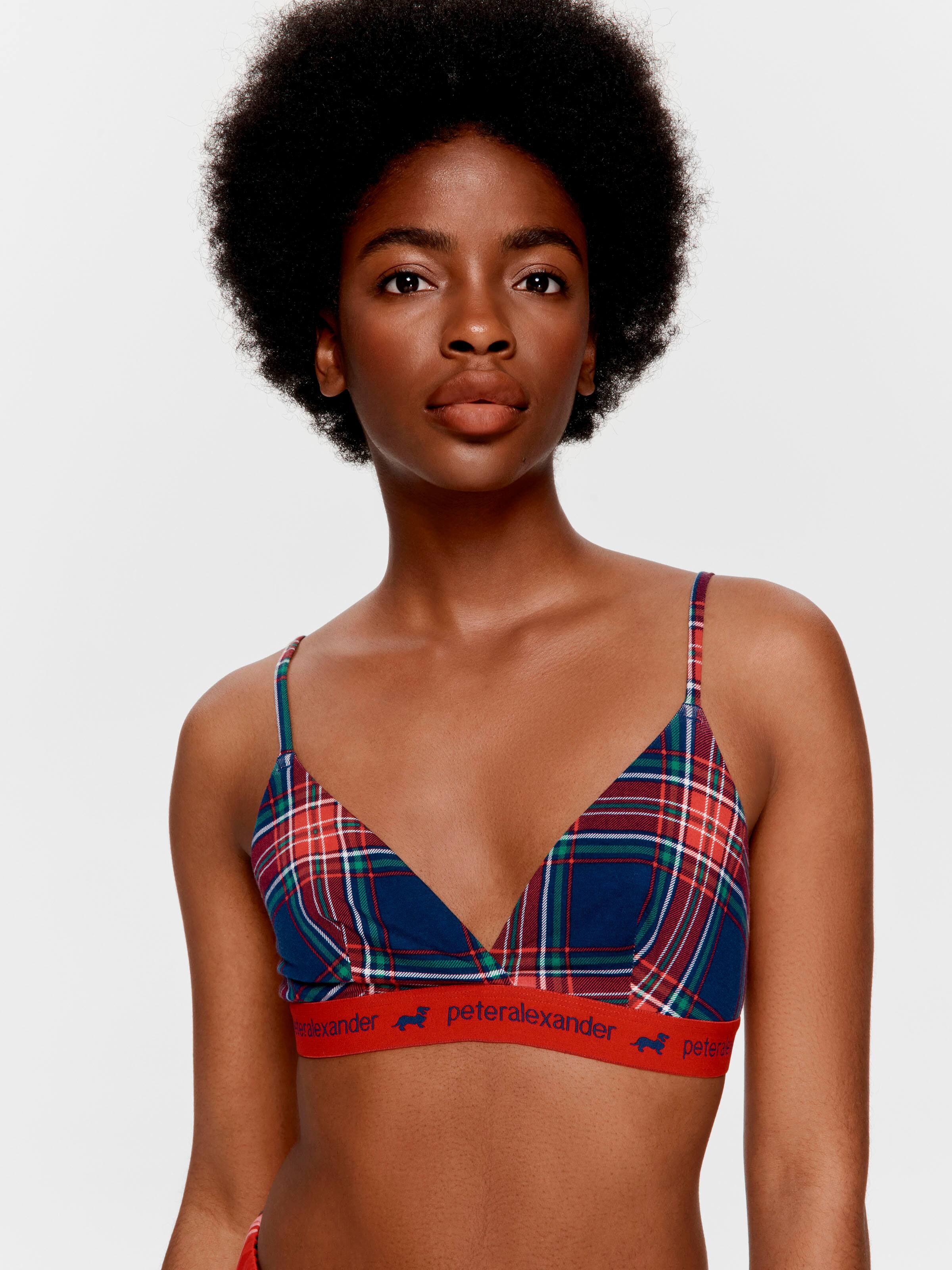 Navy Tartan Bamboo Blend Bralette