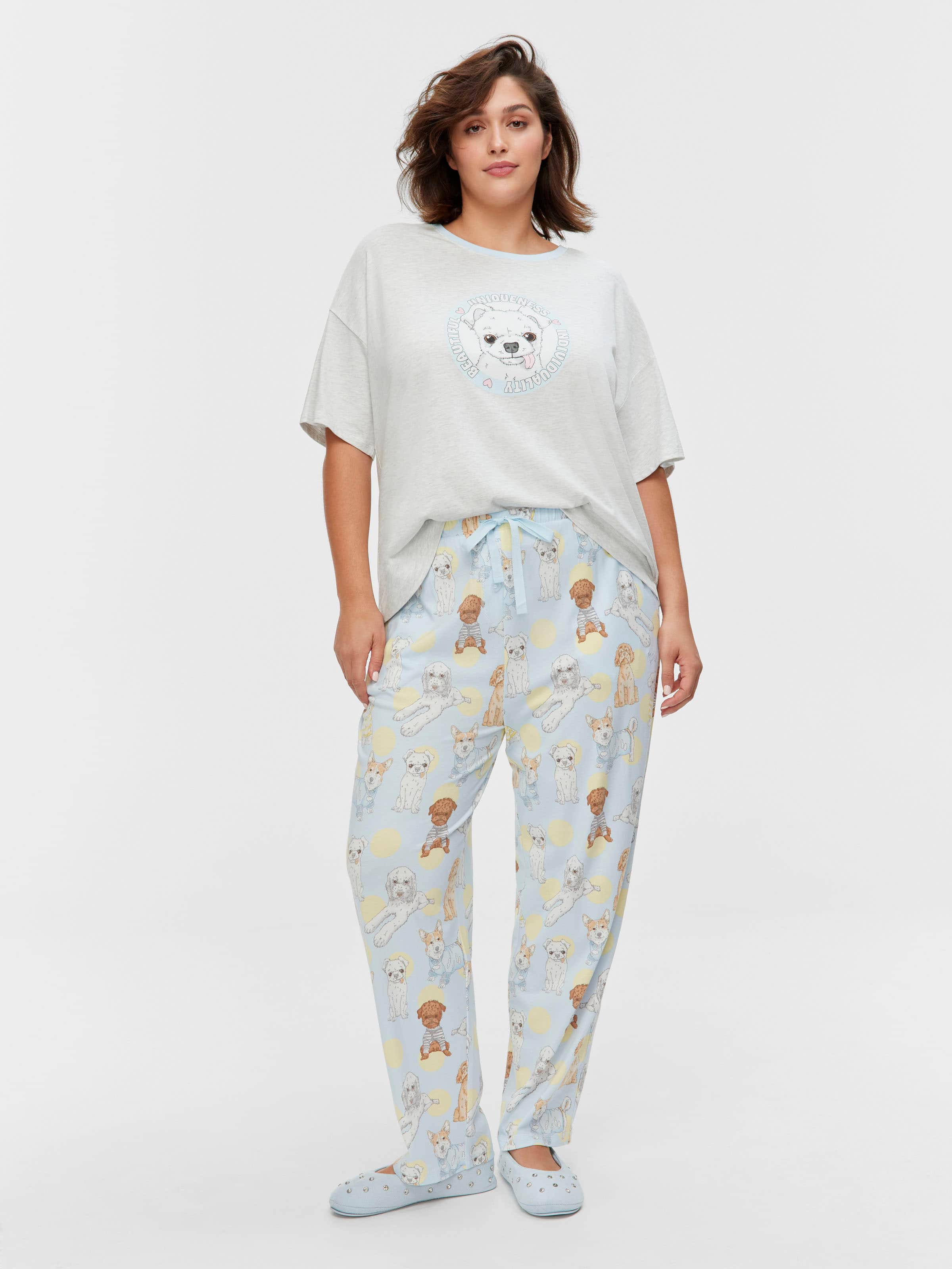 P.A. Plus Cute Dogs Straight Leg Pj Pant