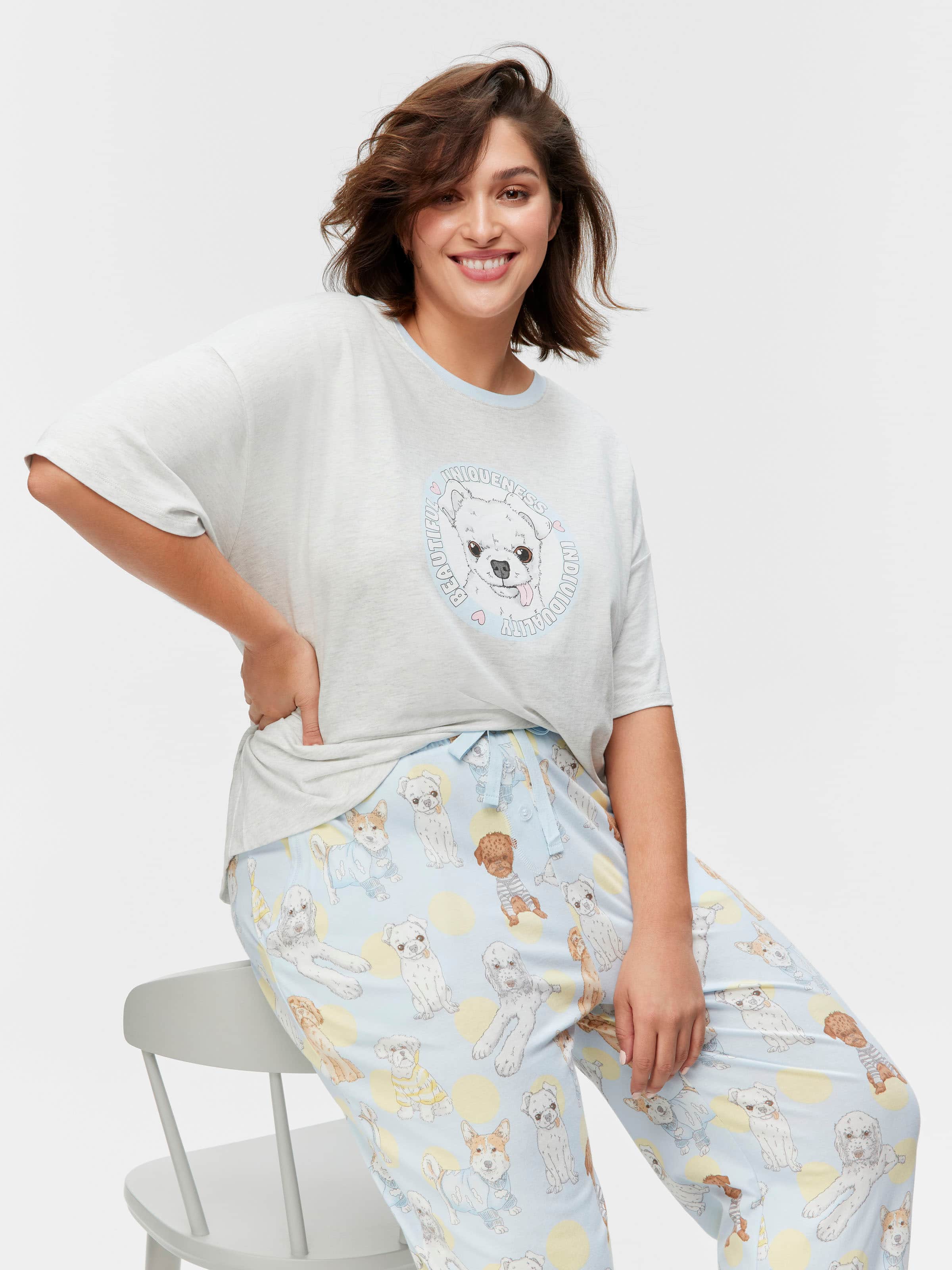 P.A. Plus Cute Dogs Straight Leg Pj Pant