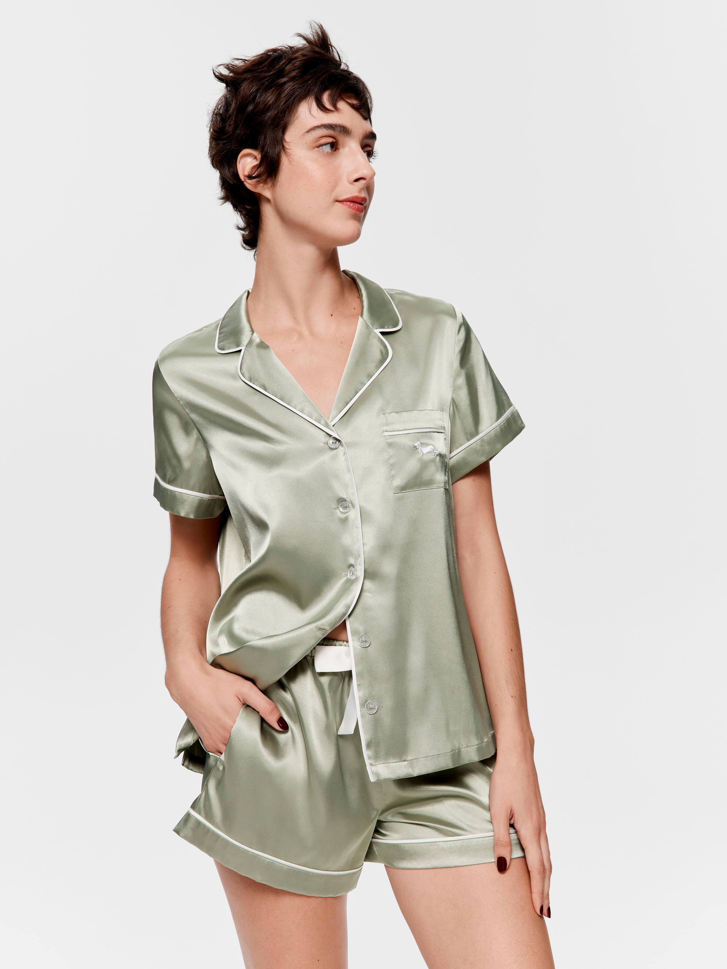 Sage Chic Satin Shortie Pj Set