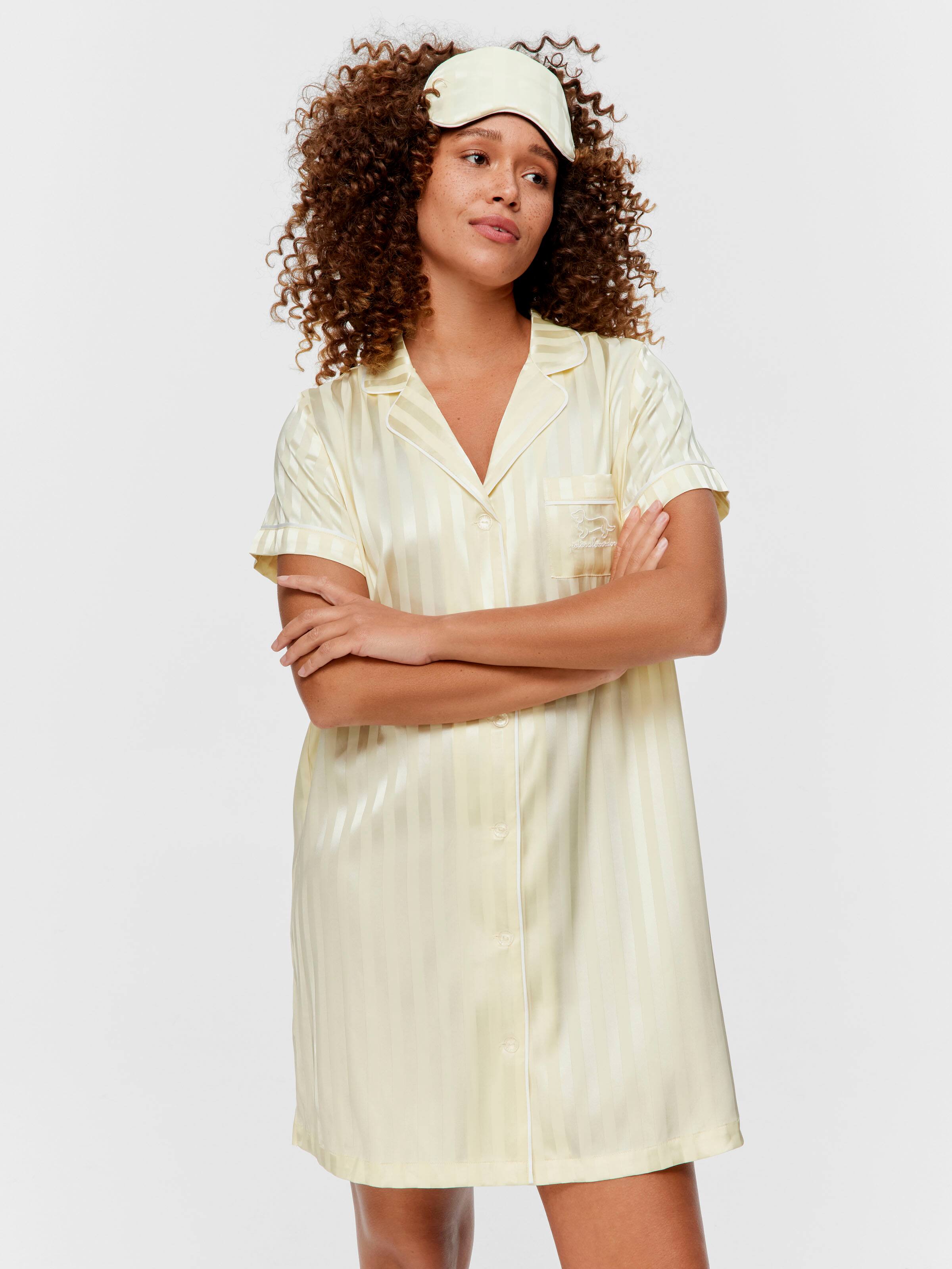 Butter Stripe Chic Satin Nightshirt