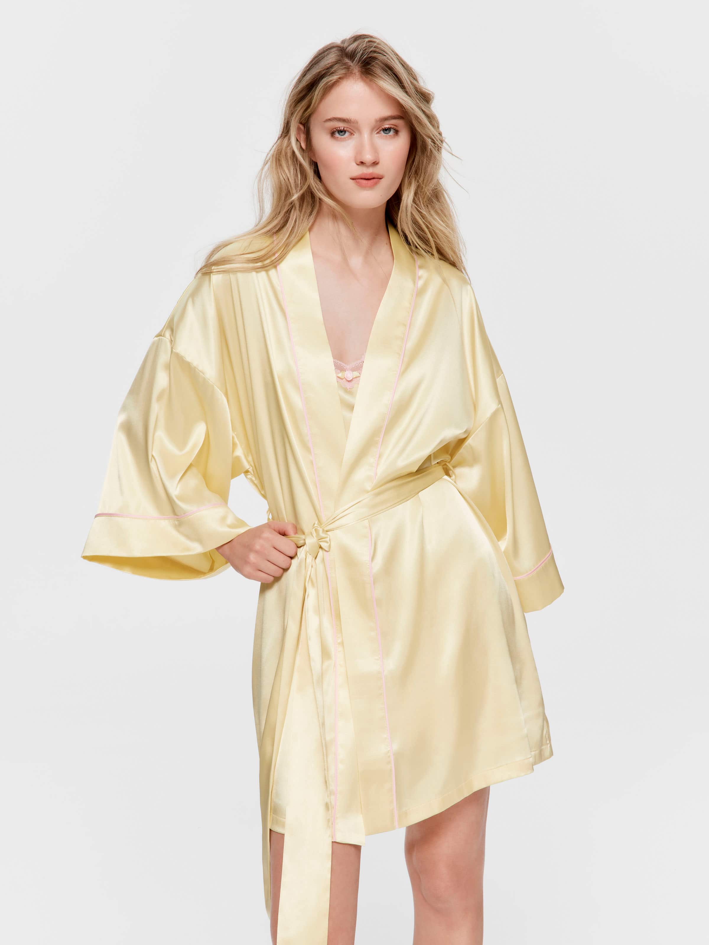 Lemon Satin Gown