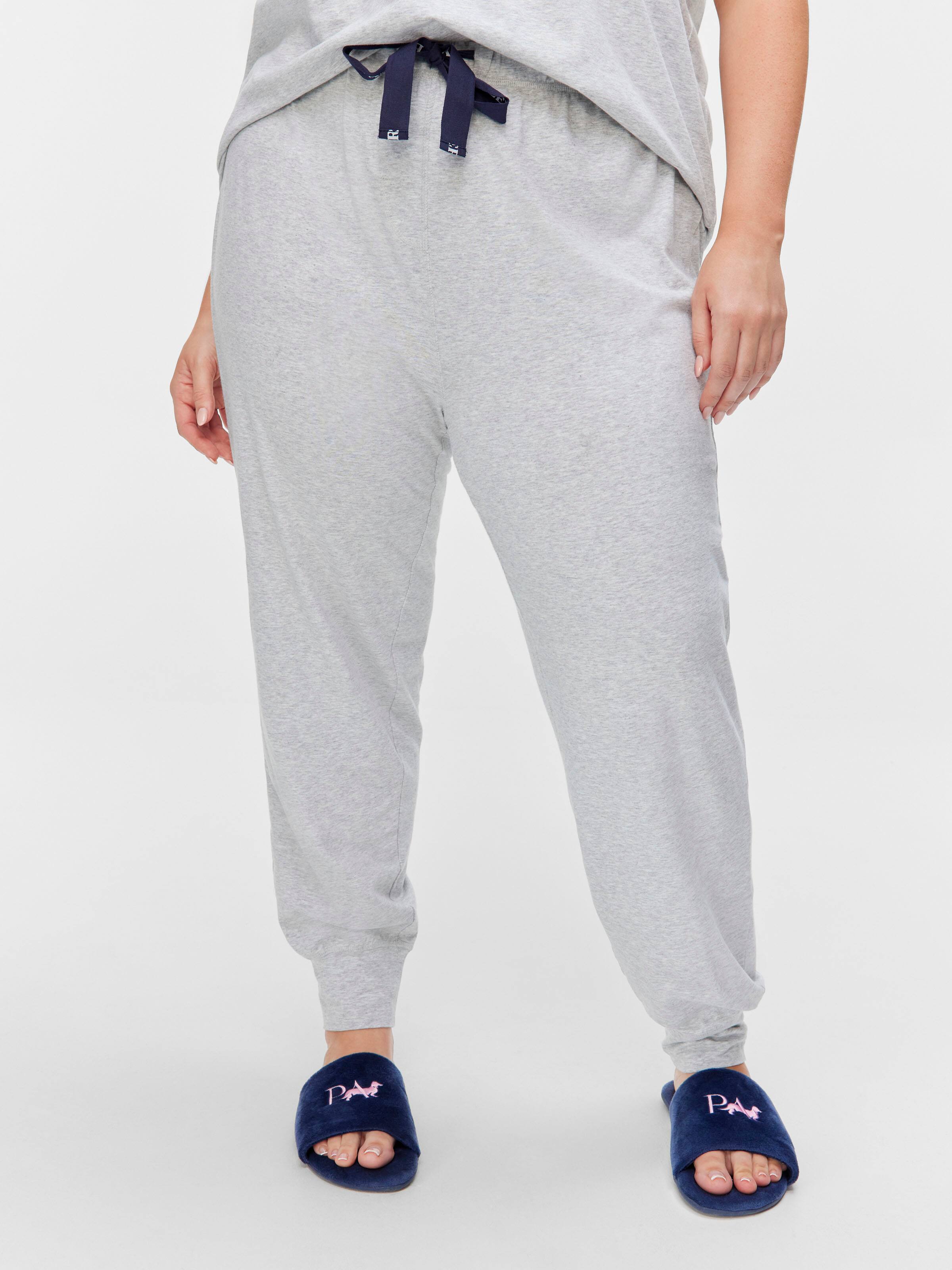 P.A. Plus Grey Marle Branded Easy Pj Pant