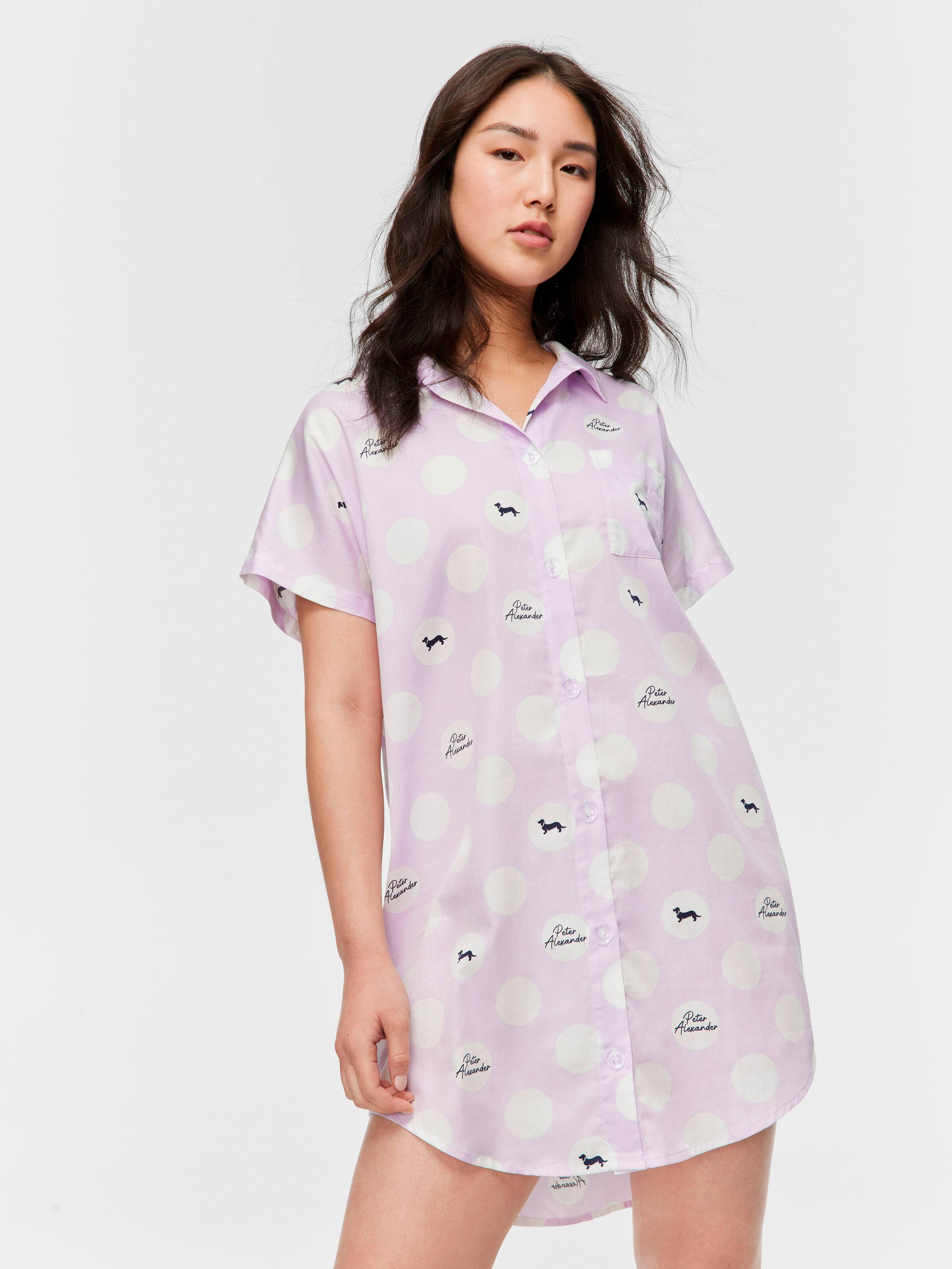Lilac P.A Spot 100% Cotton Nightshirt