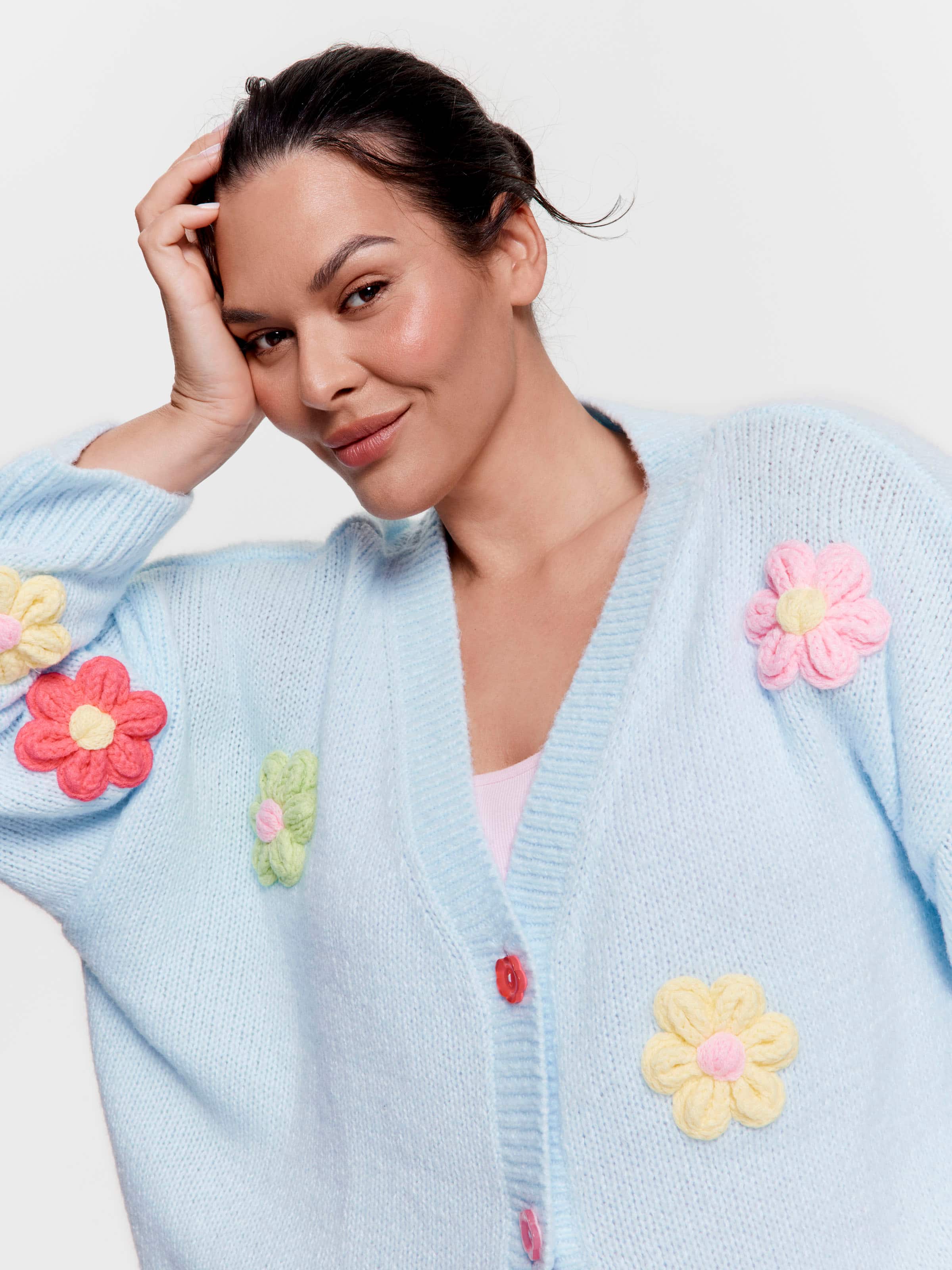 P.A. Plus Flower Chunky Knit Cardi