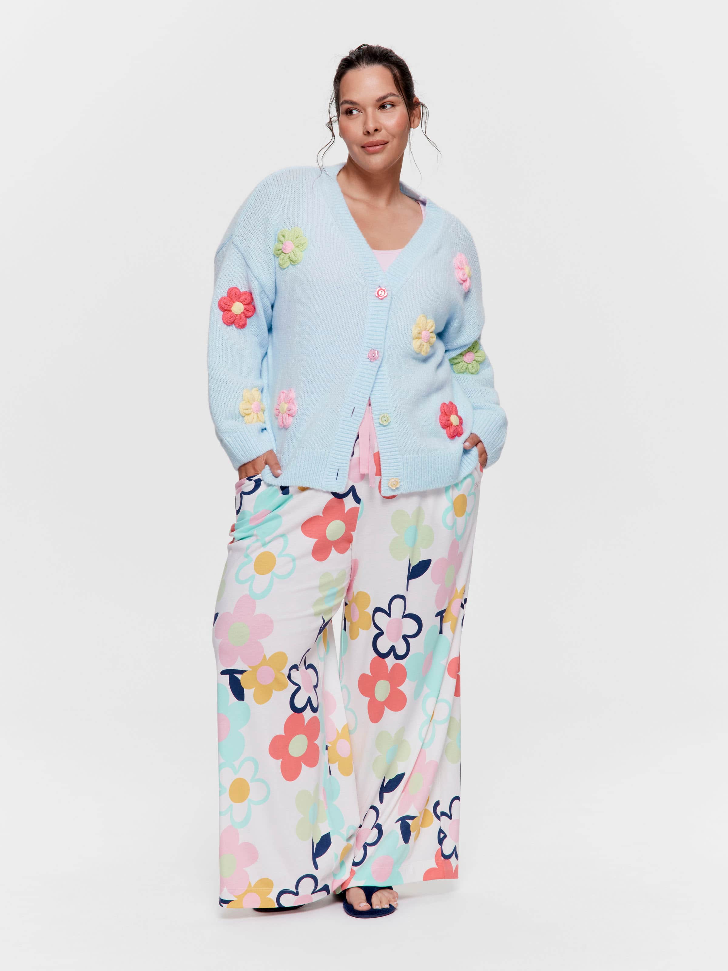 P.A. Plus Flower Chunky Knit Cardi