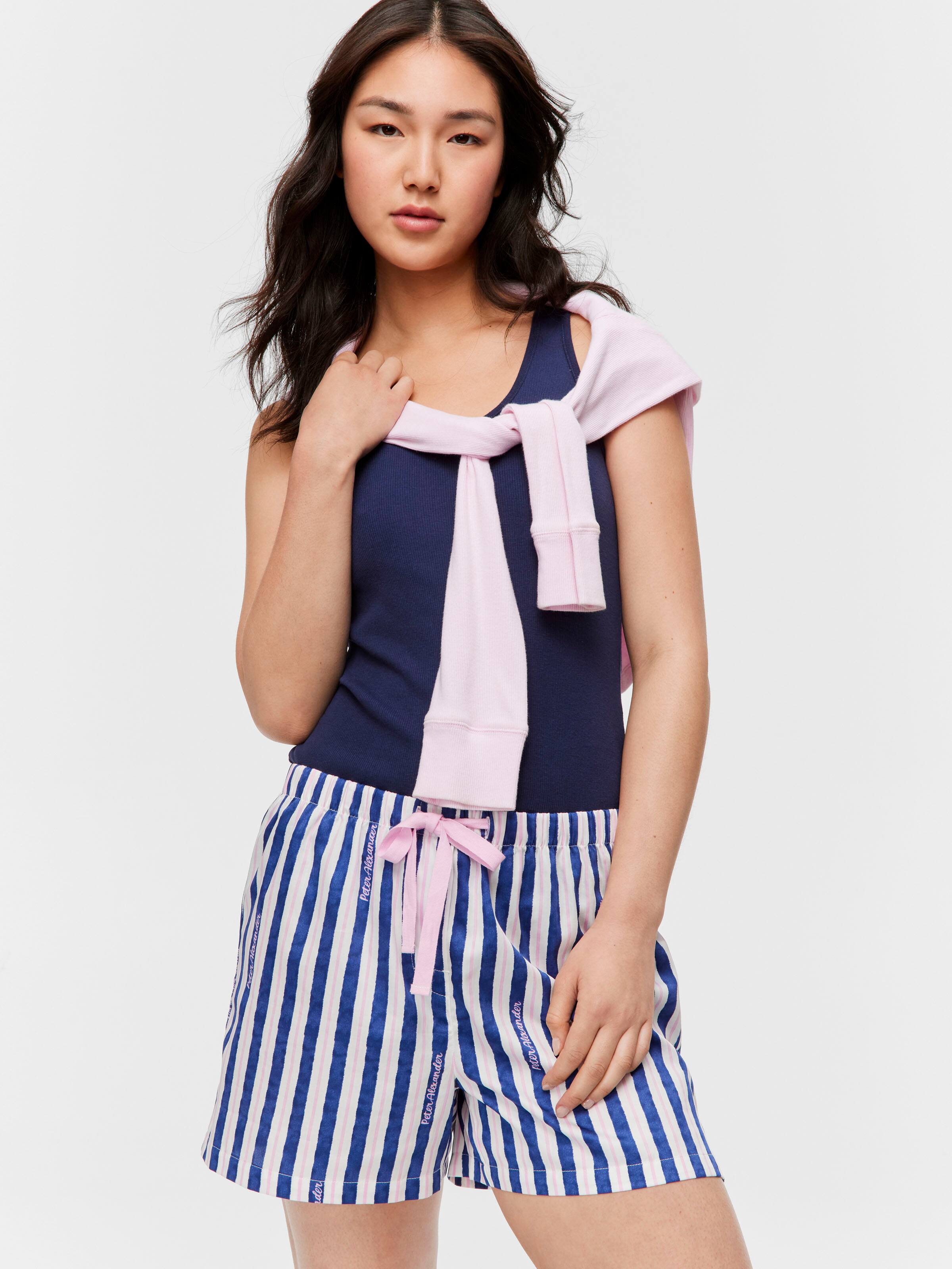 Stripe 100% Cotton Mid Short